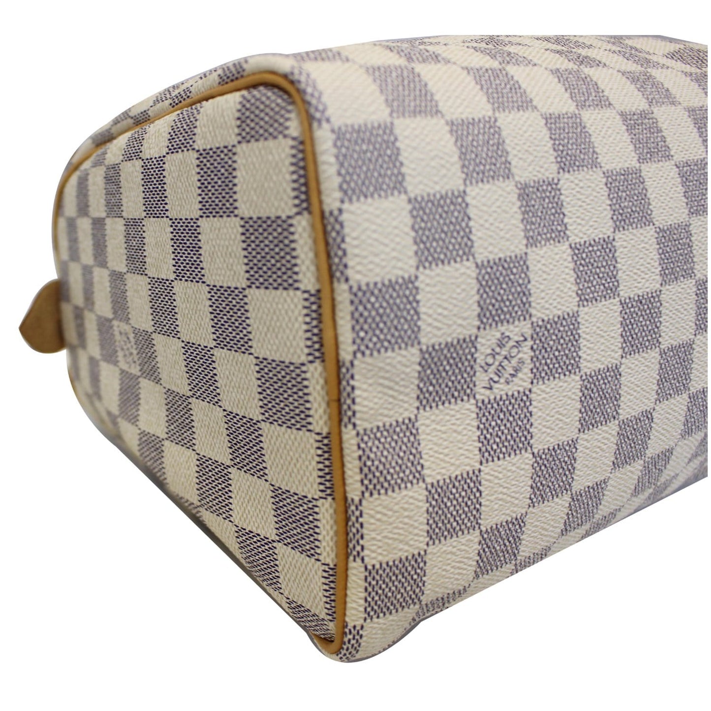 LOUIS VUITTON Speedy 25 Damier Azur Satchel Bag White