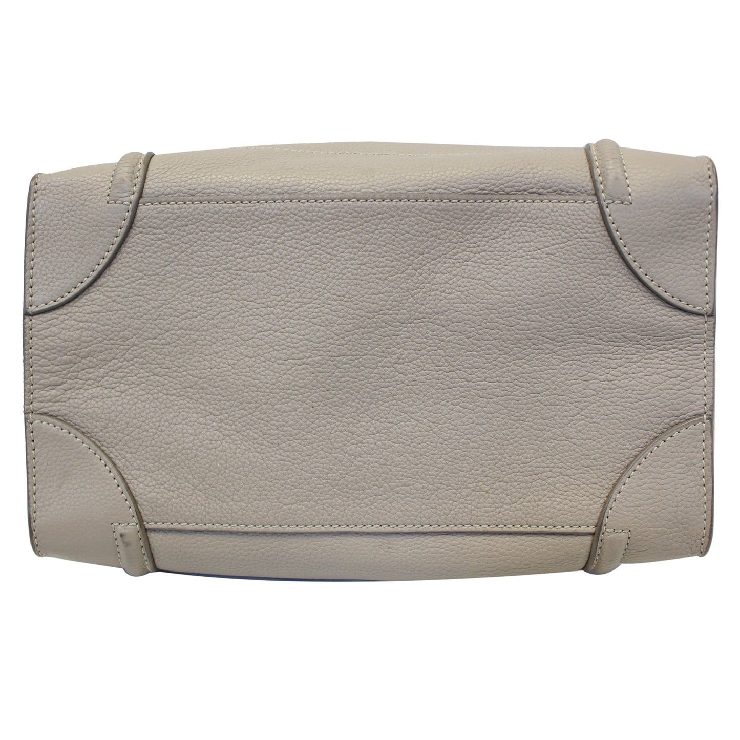 Celine Drummed Calfskin Leather Mini Luggage Tote Bag Dune