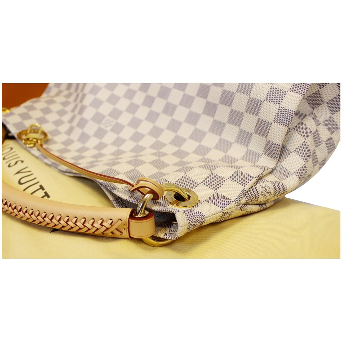 LOUIS VUITTON Artsy MM Damier Azur Shoulder Bag White