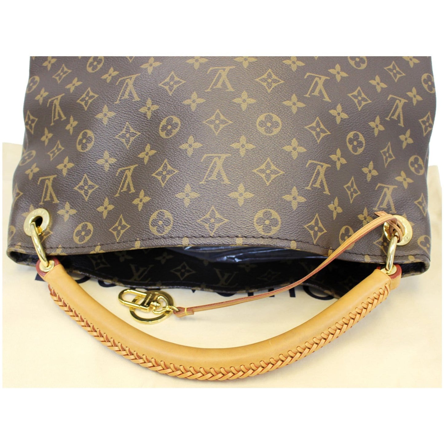 LOUIS VUITTON Artsy MM Monogram Canvas Shoulder Bag Brown
