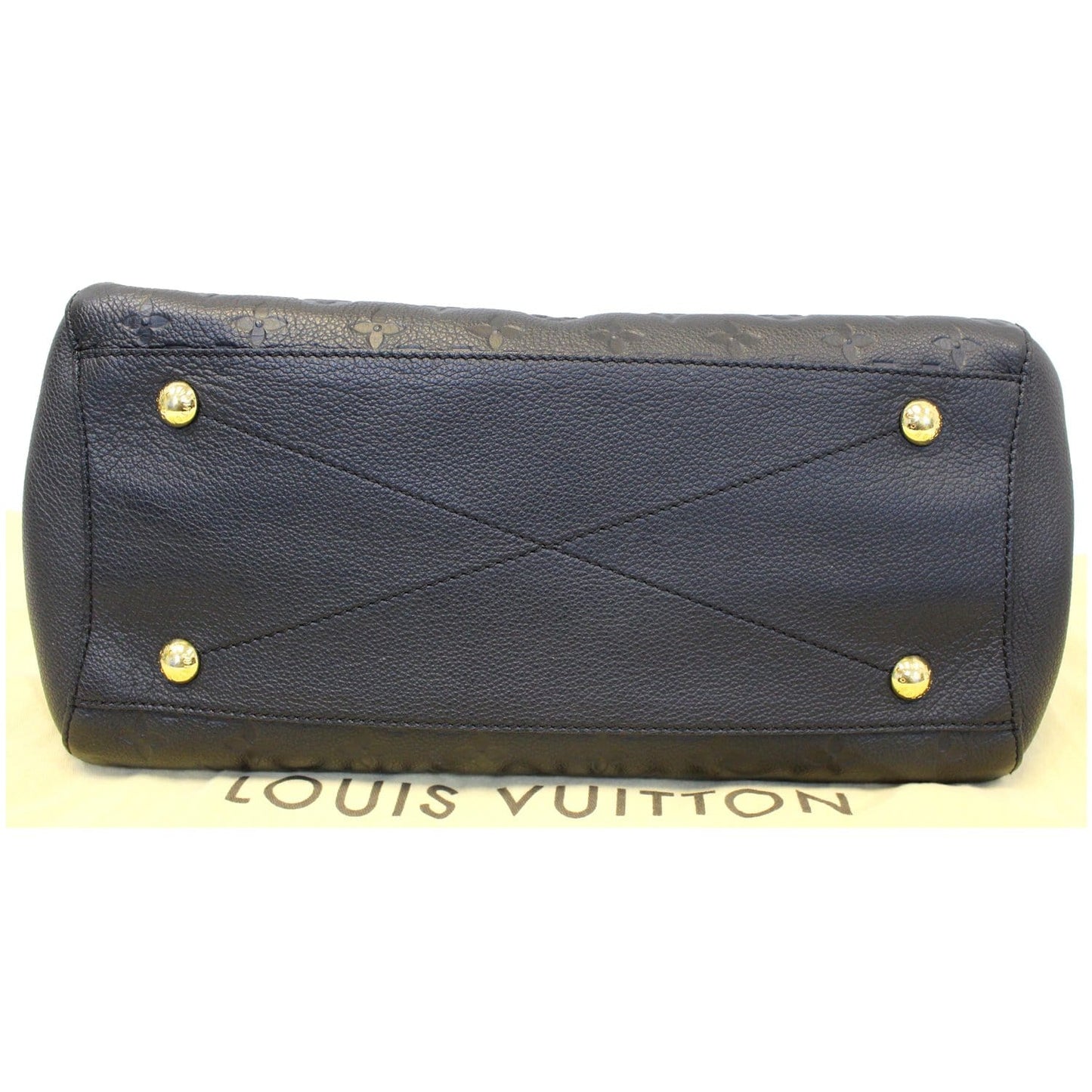 LOUIS VUITTON Montaigne GM Empreinte Leather Shoulder Bag Black