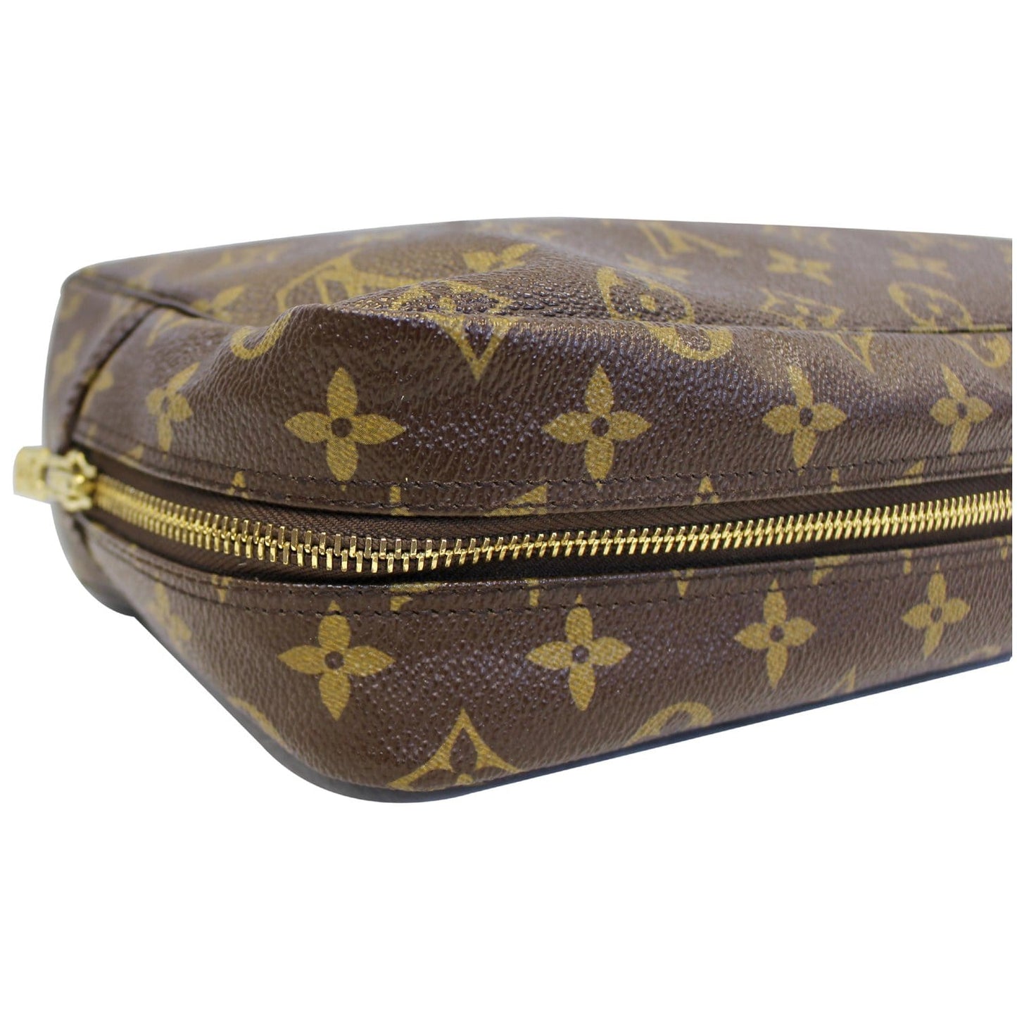 LOUIS VUITTON Trousse Toilette 28 Monogram Canvas Cosmetic Pouch Brown