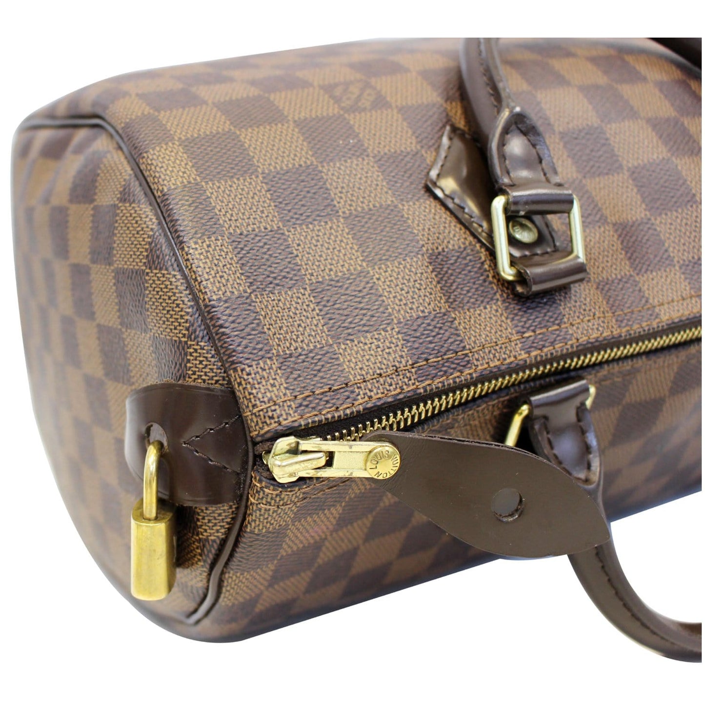LOUIS VUITTON Speedy 30 Damier Ebene Satchel Bag Brown