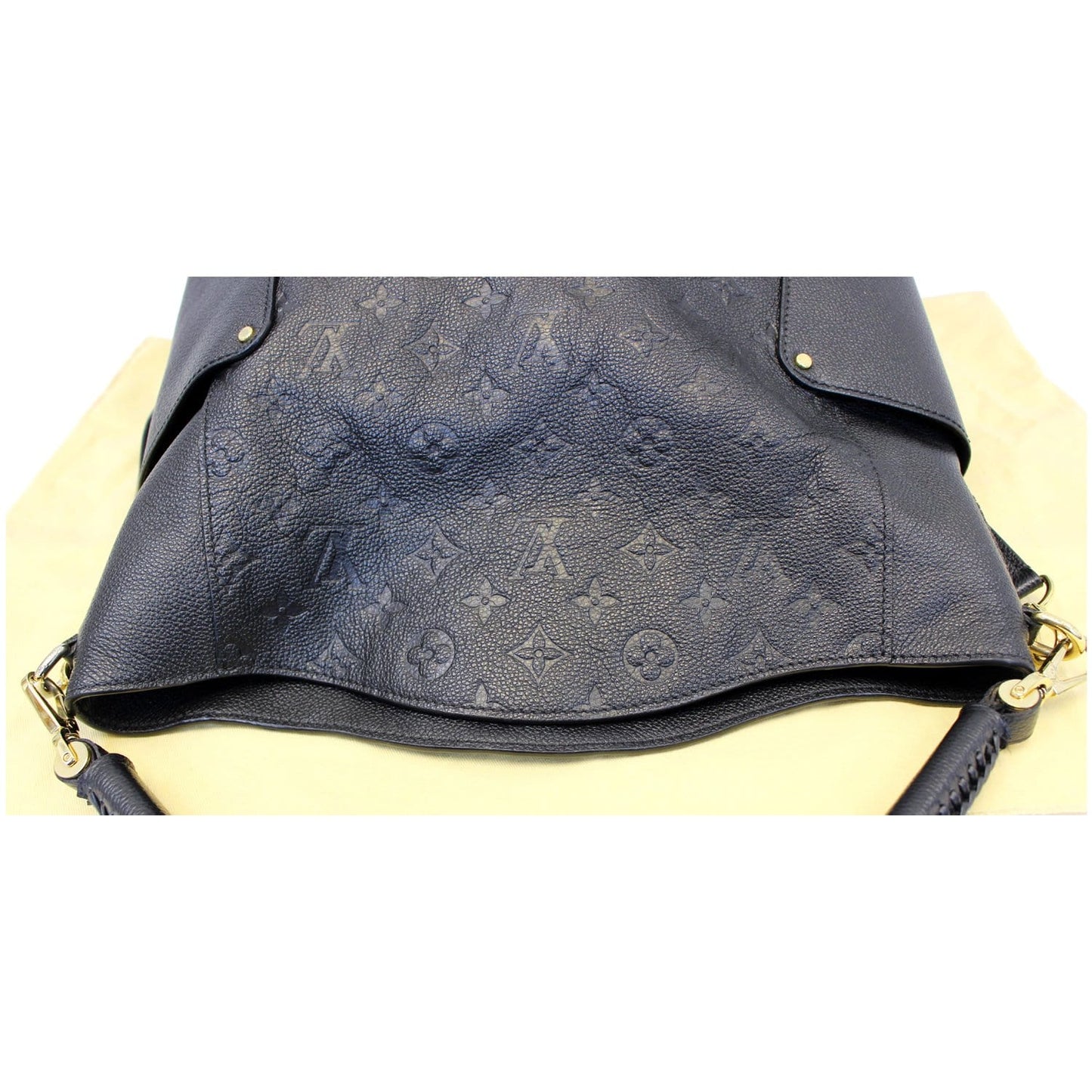 LOUIS VUITTON Bagatelle Monogram Empreinte Leather Shoulder Bag Black