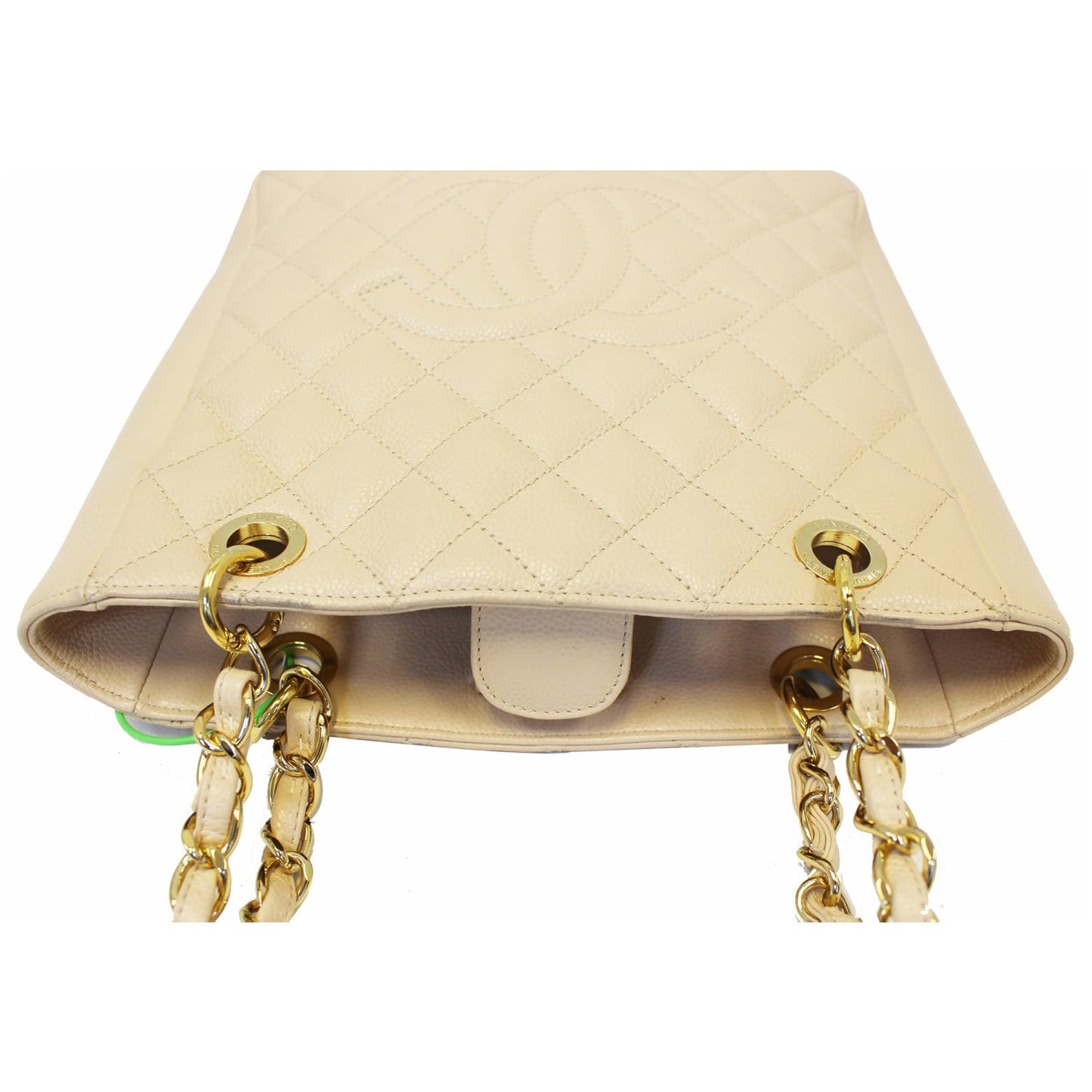 CHANEL PST Caviar Leather Petit Shopping Tote Bag Beige
