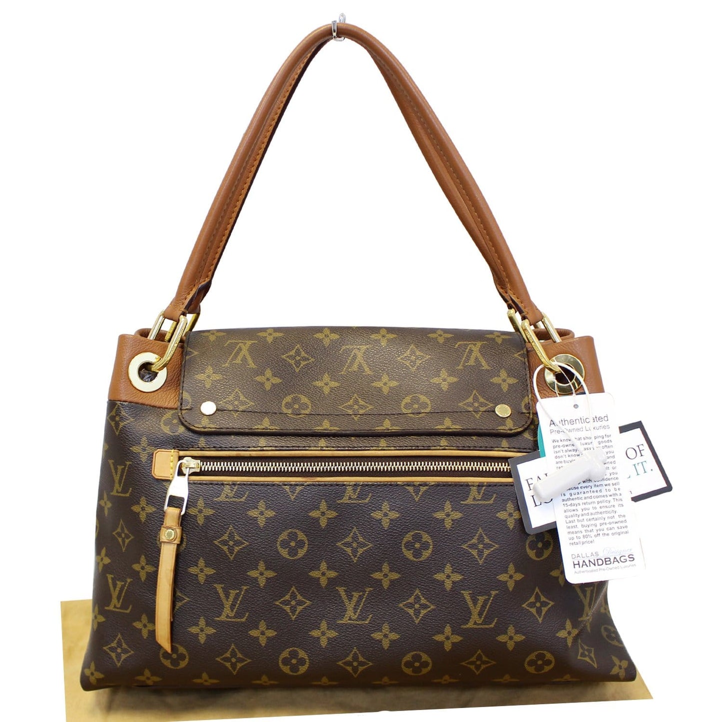 LOUIS VUITTON Olympe Monogram Canvas Satchel Shoulder Bag Camel
