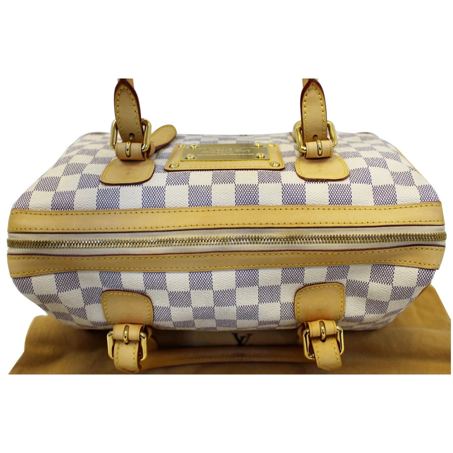 LOUIS VUITTON Berkeley Damier Azur Satchel Handbag White