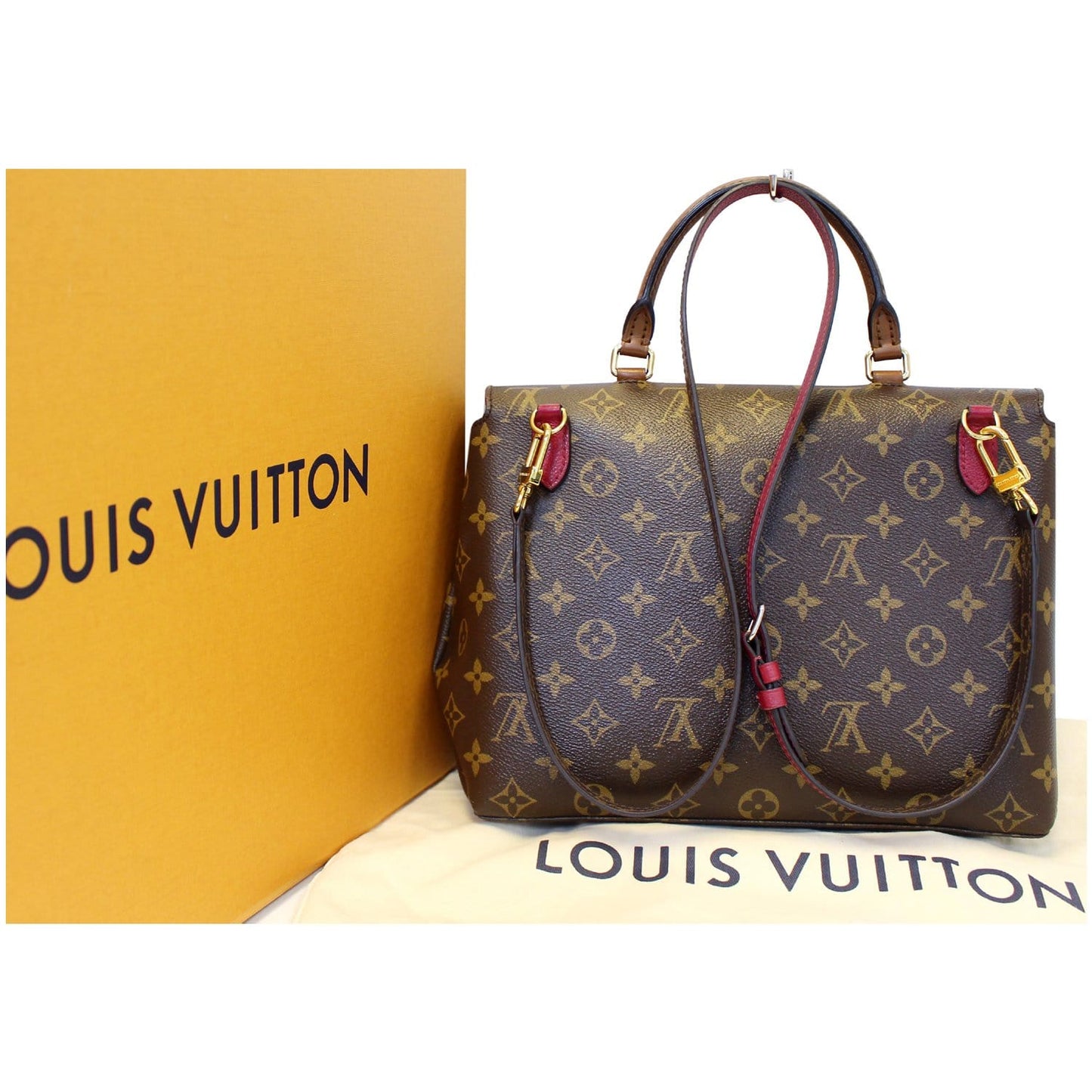 LOUIS VUITTON Marignan Monogram Canvas Messenger Shoulder Bag Lie De Vin
