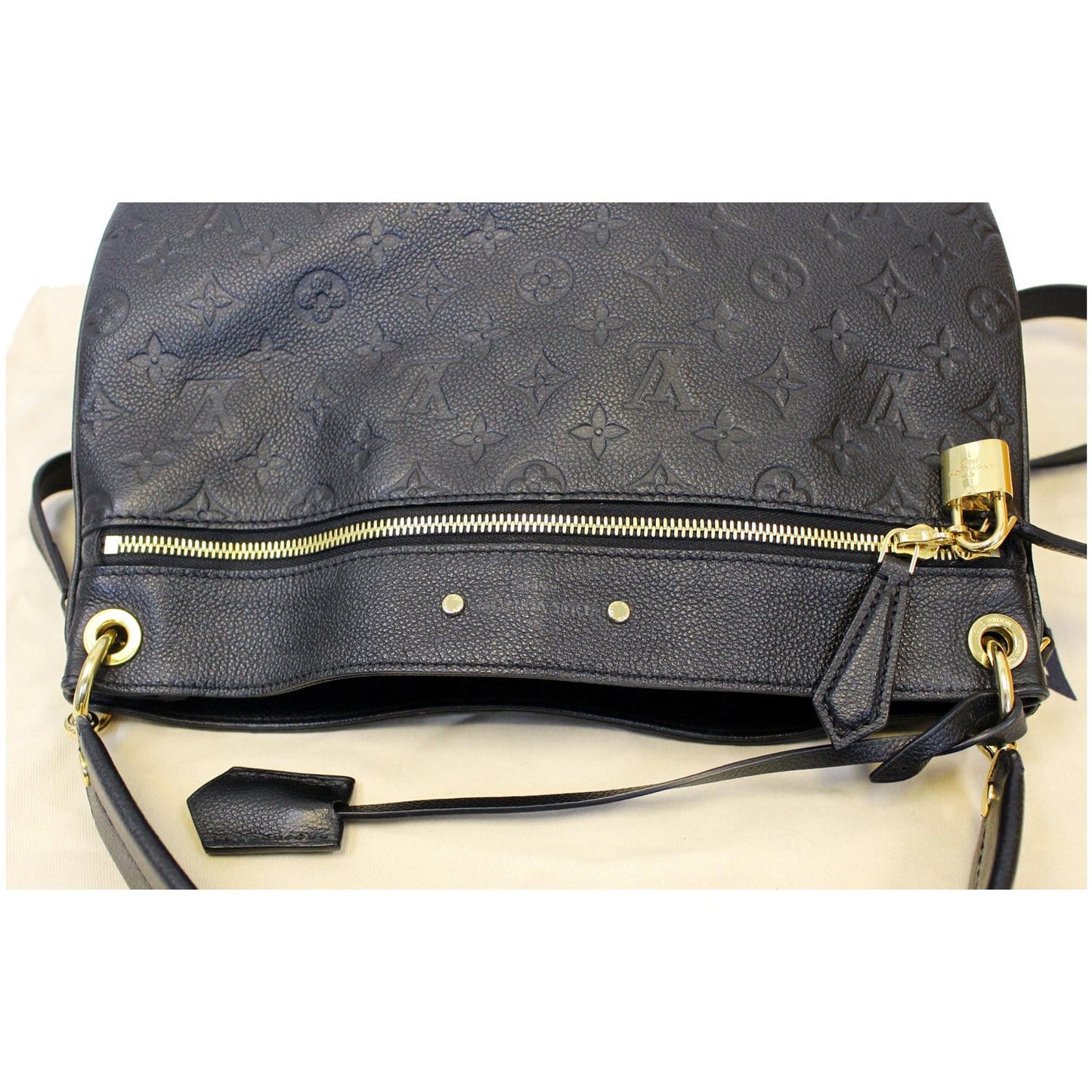 LOUIS VUITTON Spontini Empreinte Leather Shoulder Bag Black