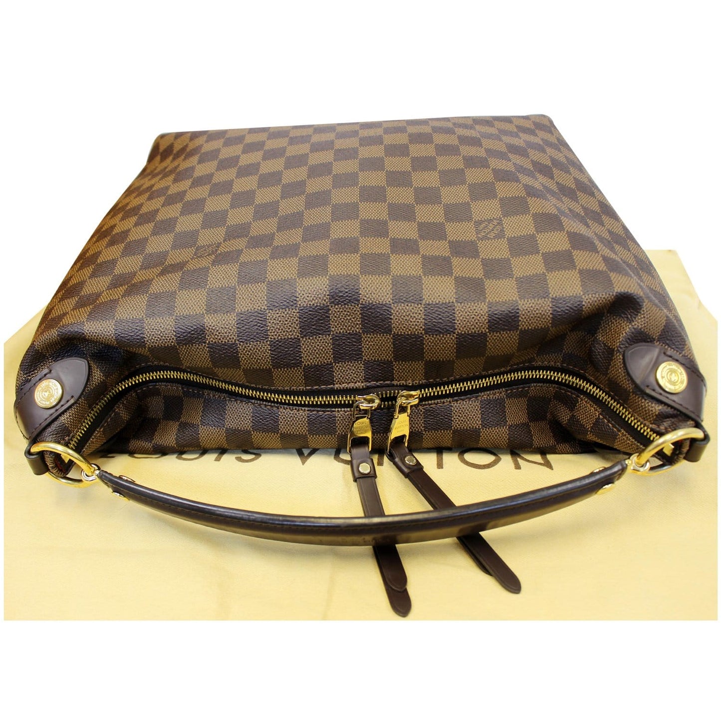 LOUIS VUITTON Duomo Hobo Damier Ebene Shoulder Bag Brown