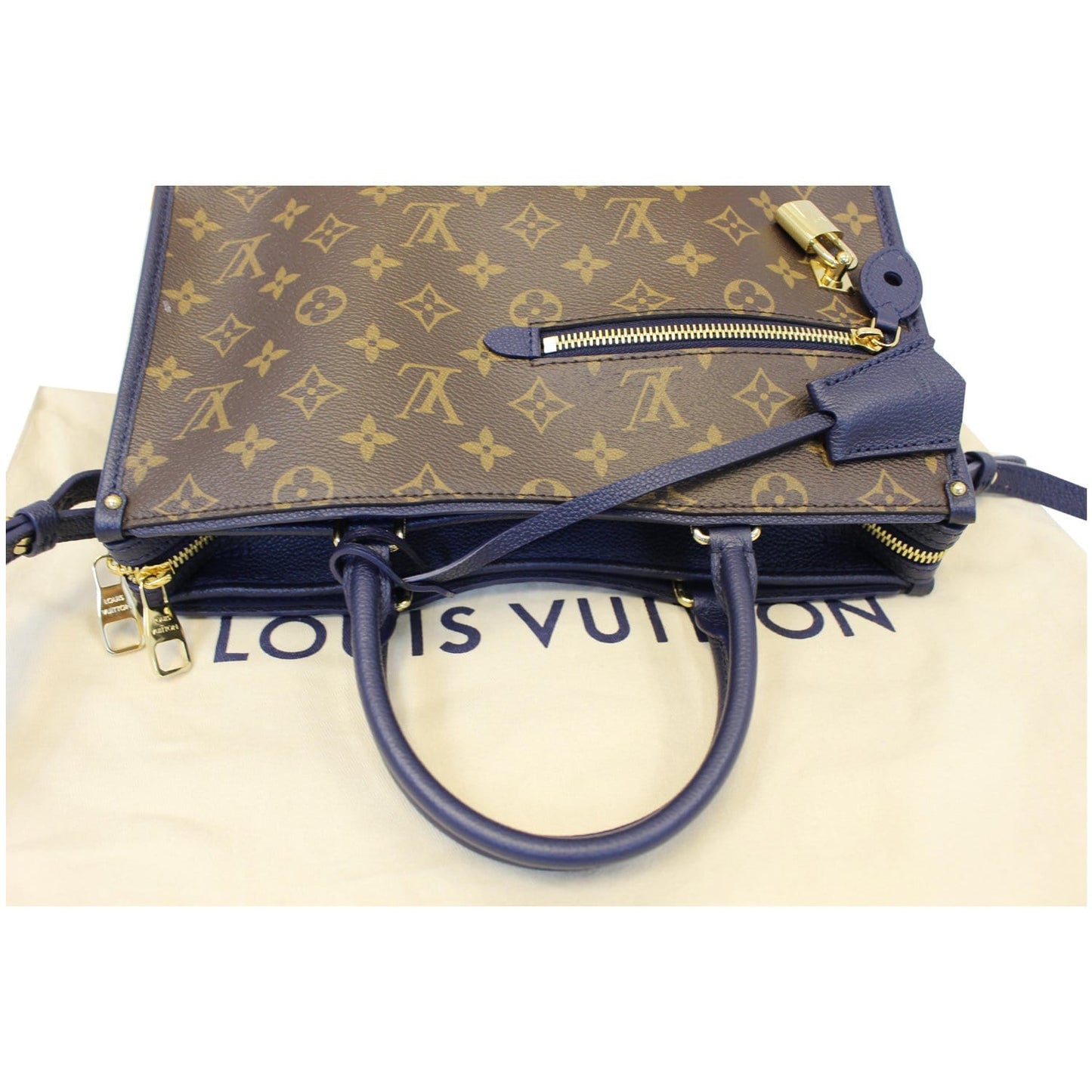 LOUIS VUITTON Popincourt PM Monogram Canvas Shoulder Bag Brown/Marine