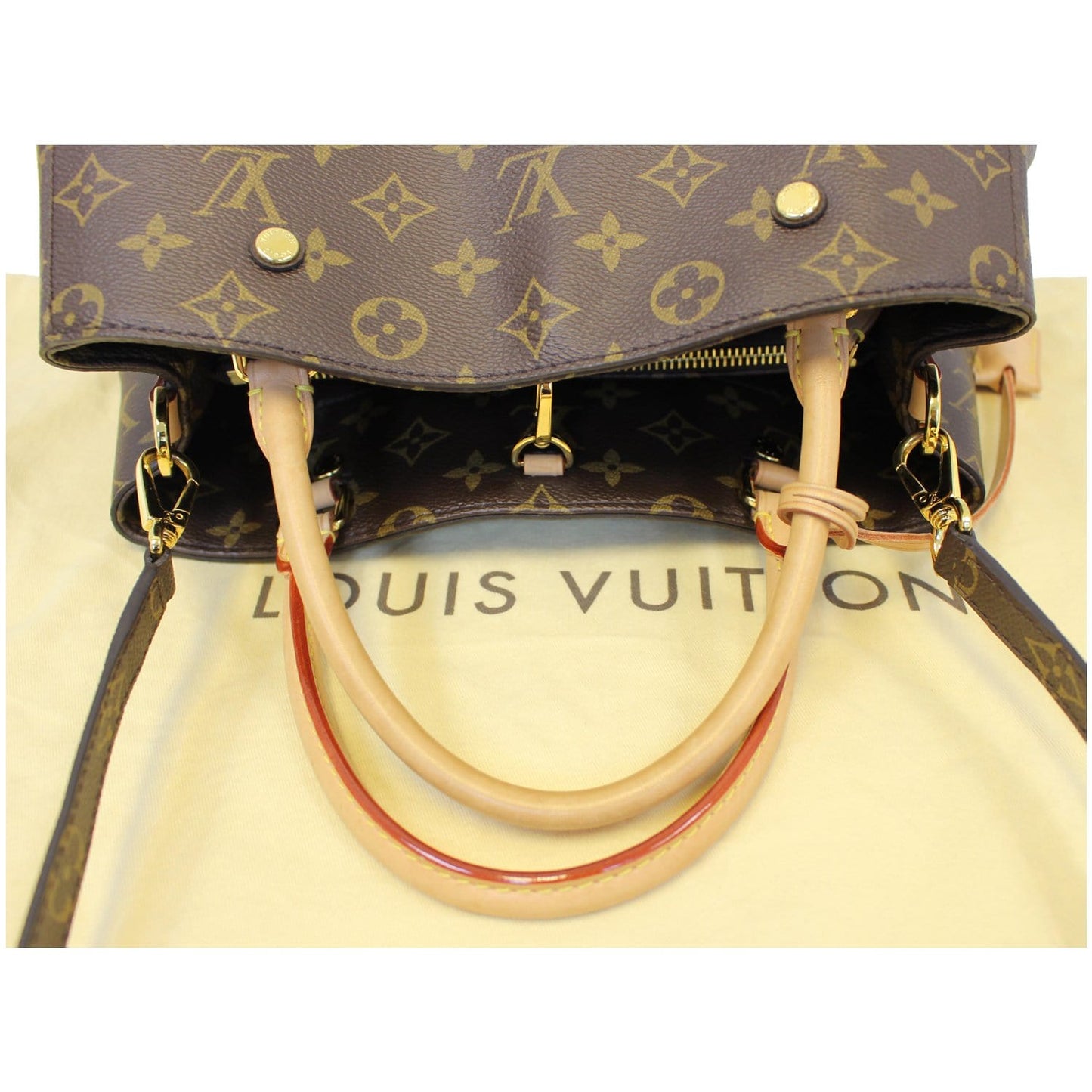 LOUIS VUITTON Montaigne MM Monogram Canvas Shoulder Bag Brown