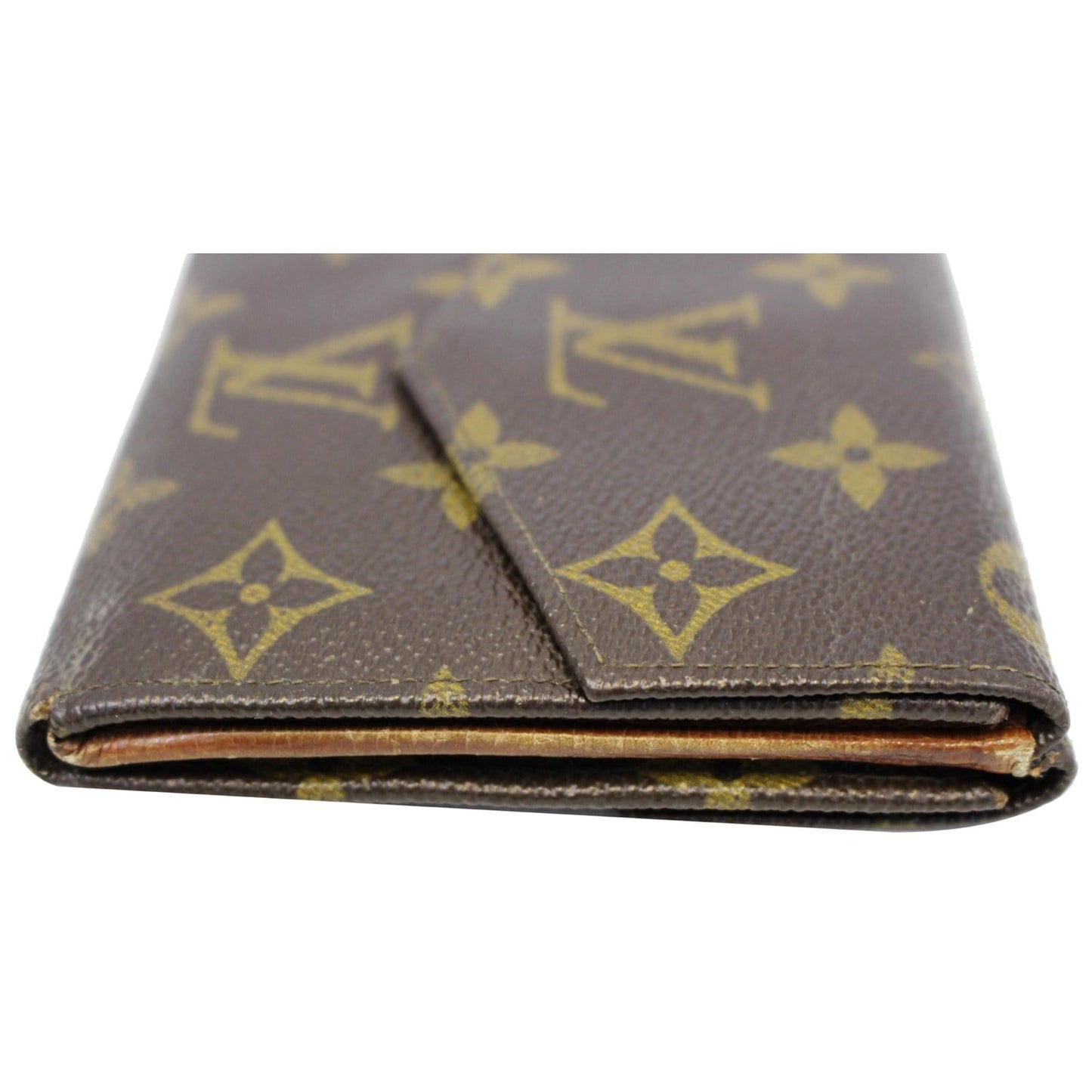 LOUIS VUITTON Monogram canvas Vintage Flap Wallet Brown