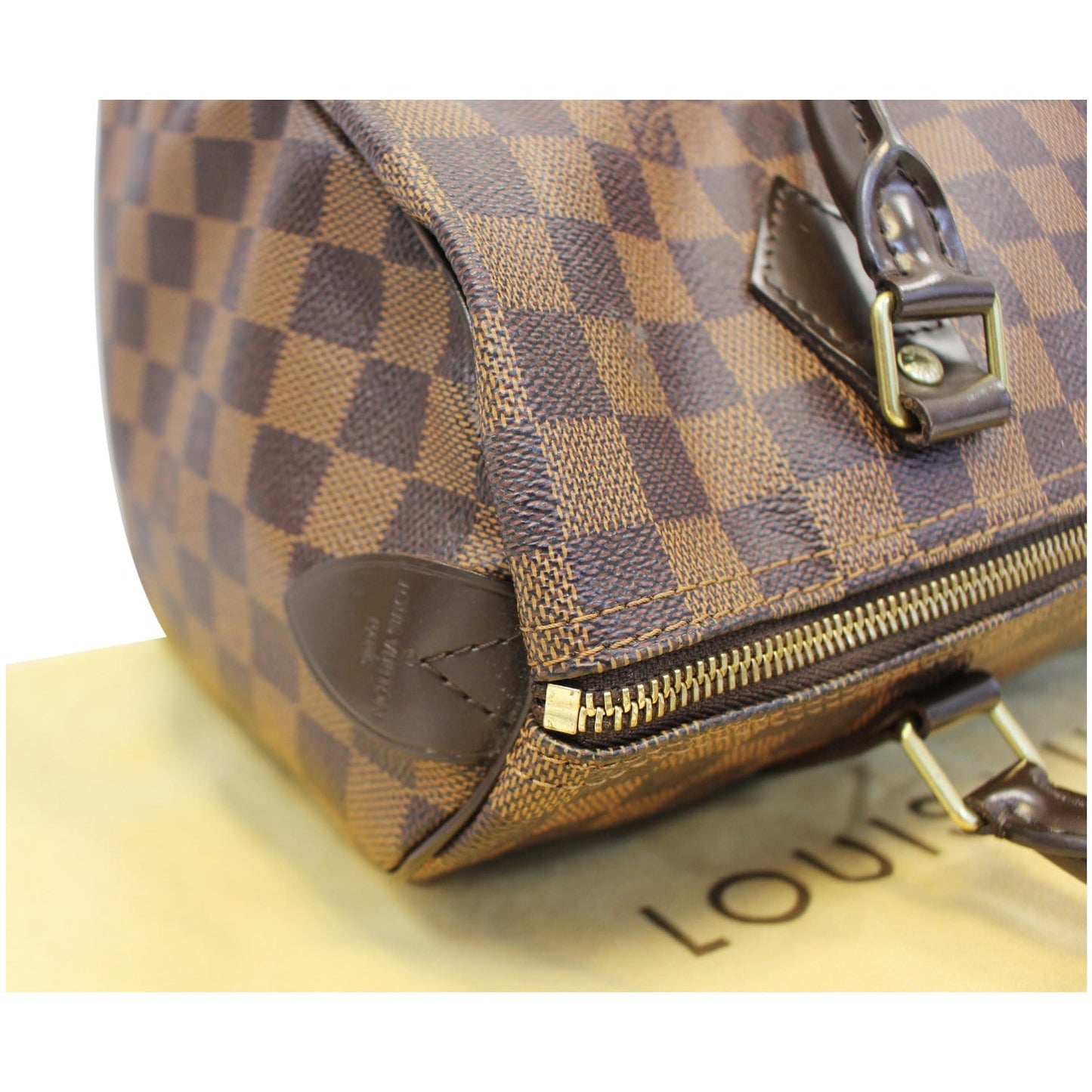 Louis Vuitton Speedy 30 Damier Ebene Satchel Bag Brown