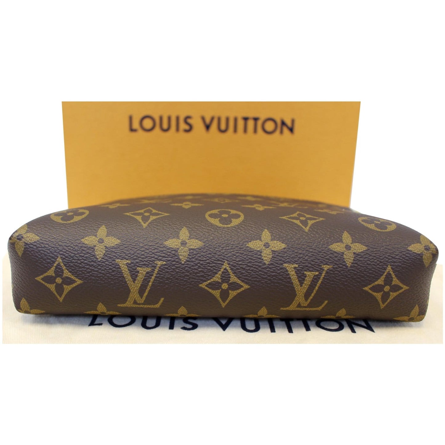 LOUIS VUITTON Pallas Monogram Canvas Clutch Crossbody Bag Brown/Black