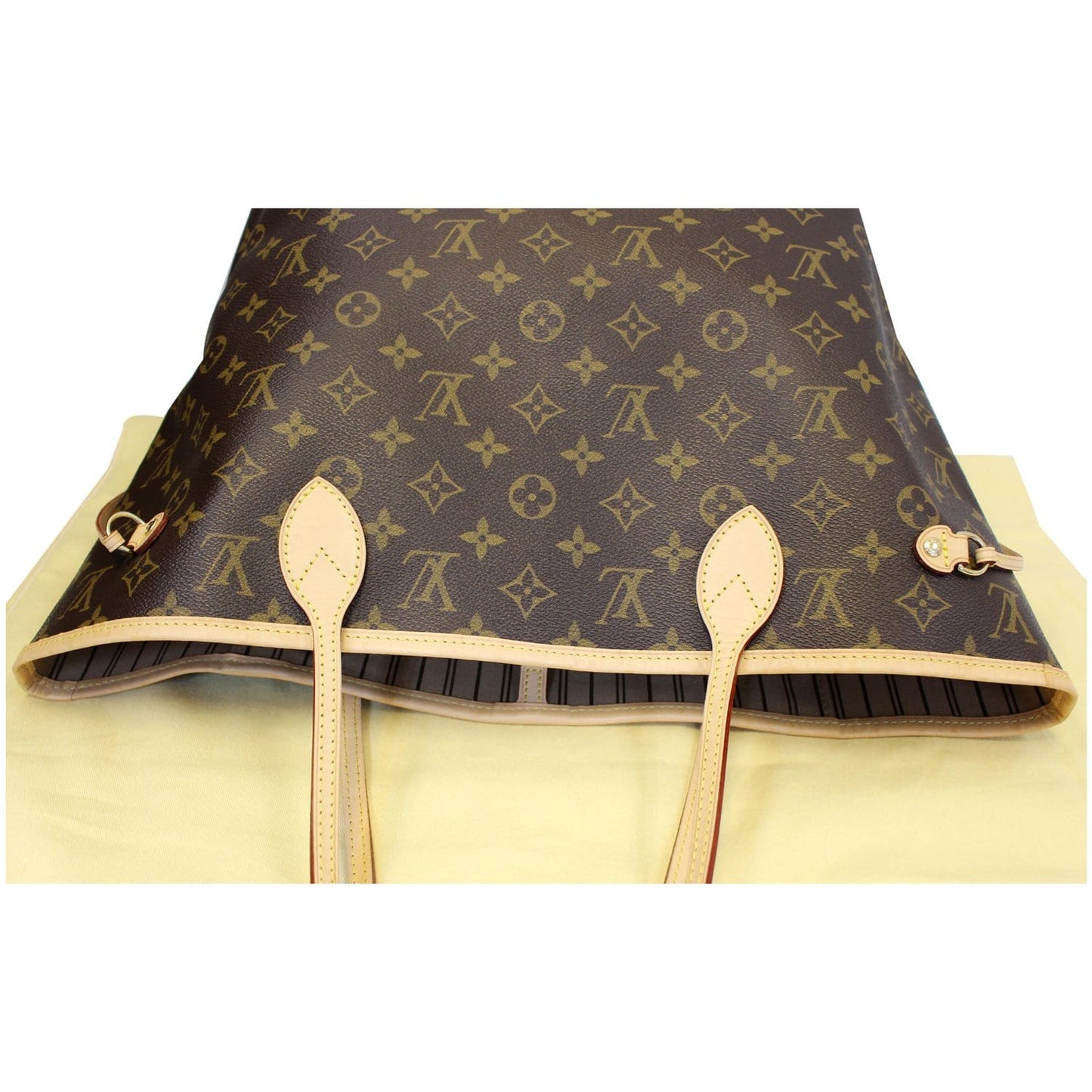 LOUIS VUITTON Neverfull MM Monogram Canvas Tote Shoulder Bag Brown
