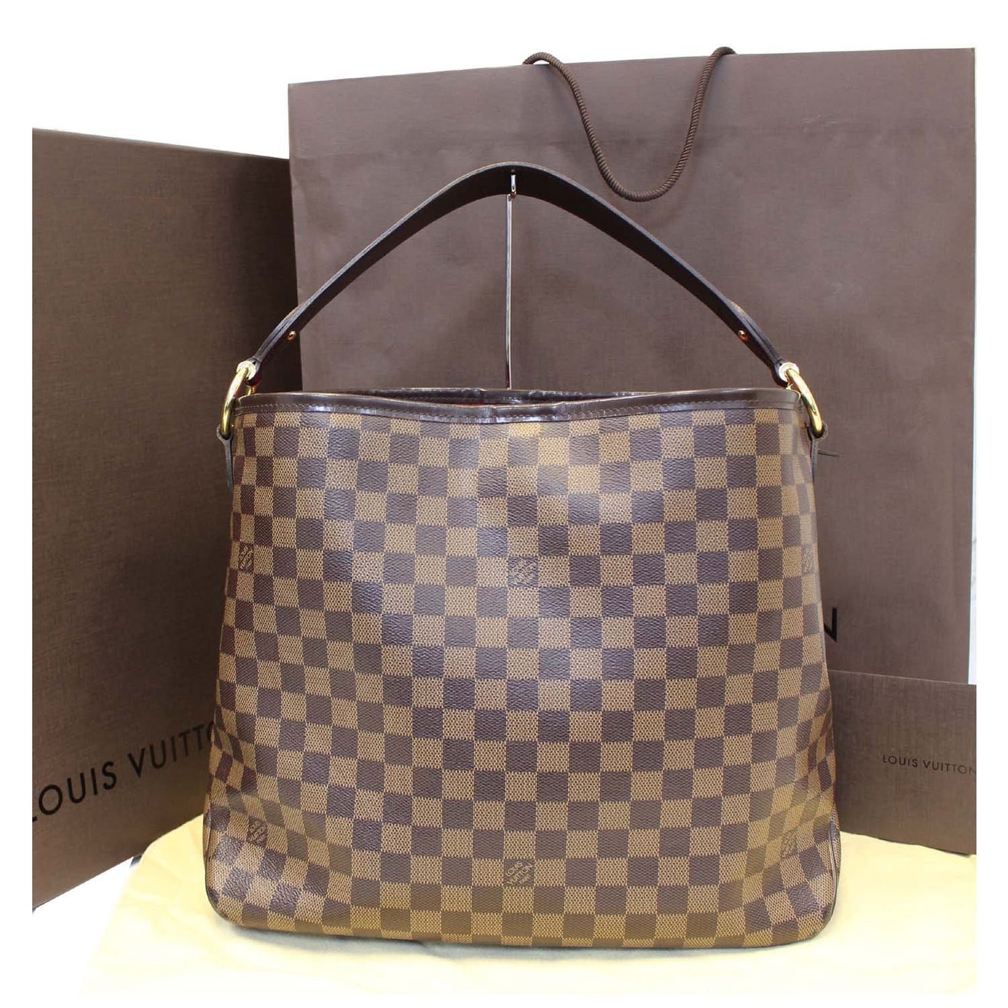 LOUIS VUITTON Delightful MM NM Damier Ebene Hobo Shoulder Bag