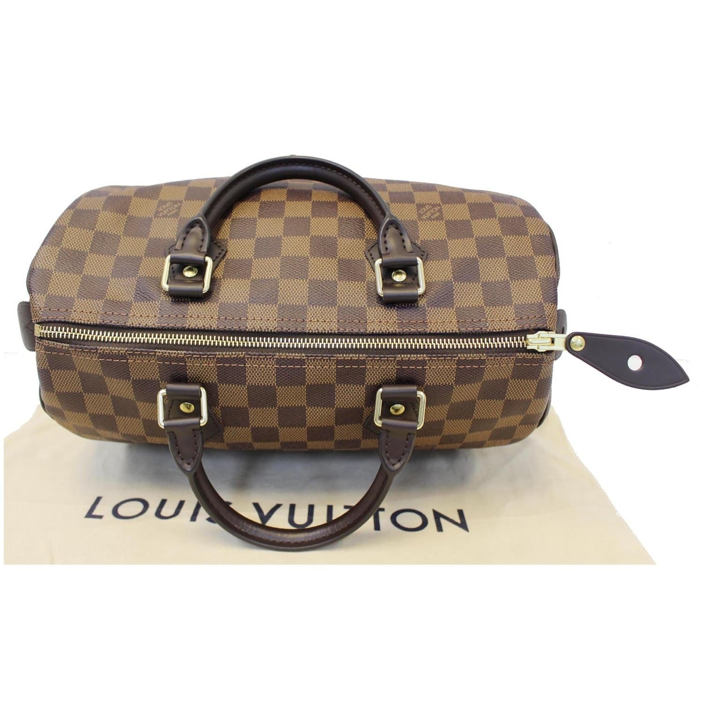 LOUIS VUITTON Speedy 30 Damier Ebene Satchel Bag Brown