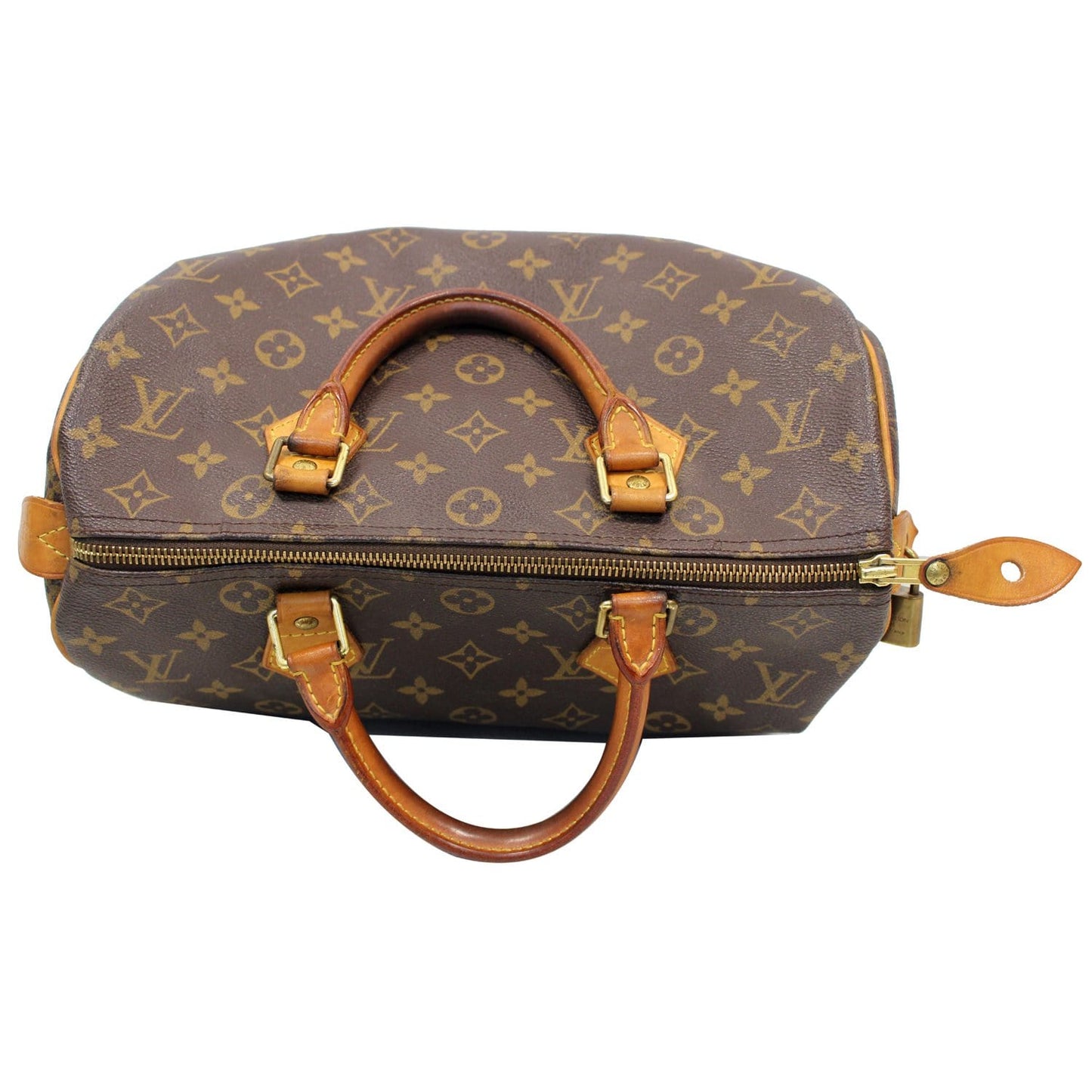 Louis Vuitton Speedy 30 Monogram Canvas Satchel Bag Brown