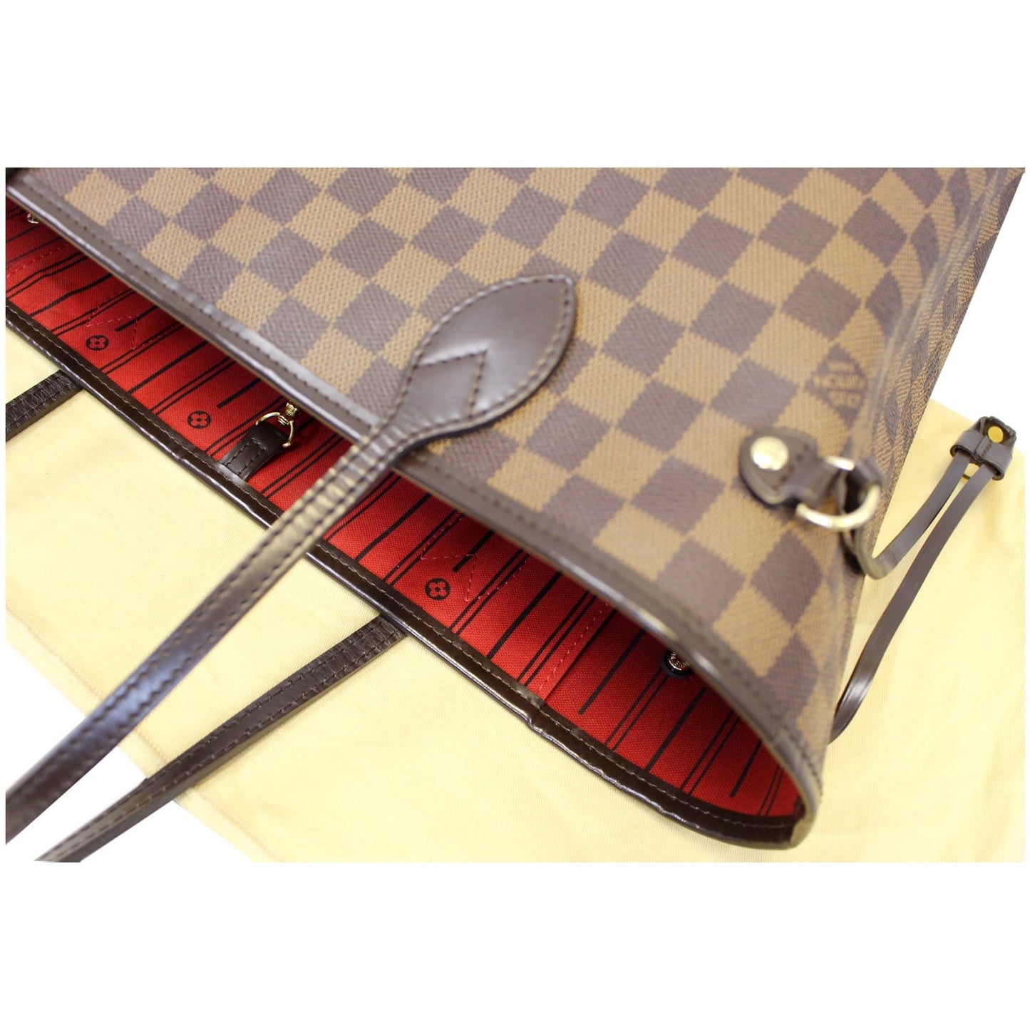LOUIS VUITTON Neverfull MM Damier Ebene Tote Shoulder Bag