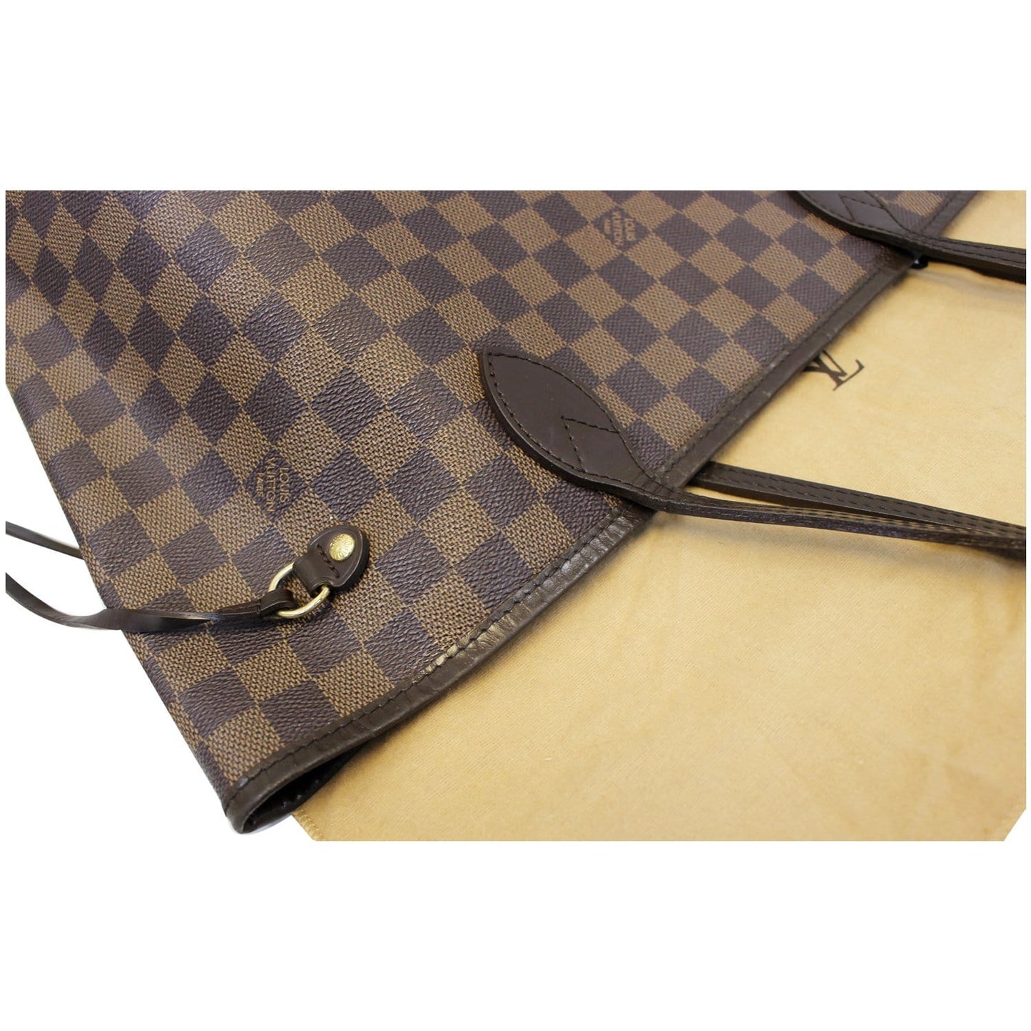 LOUIS VUITTON Neverfull MM Damier Ebene Tote Shoulder Bag