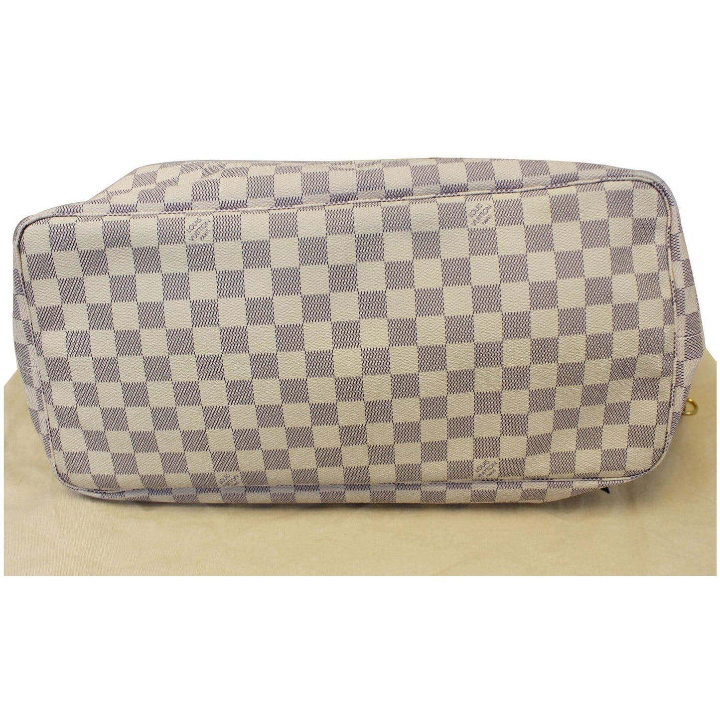 LOUIS VUITTON Neverfull GM Damier Azur Tote Shoulder Bag White
