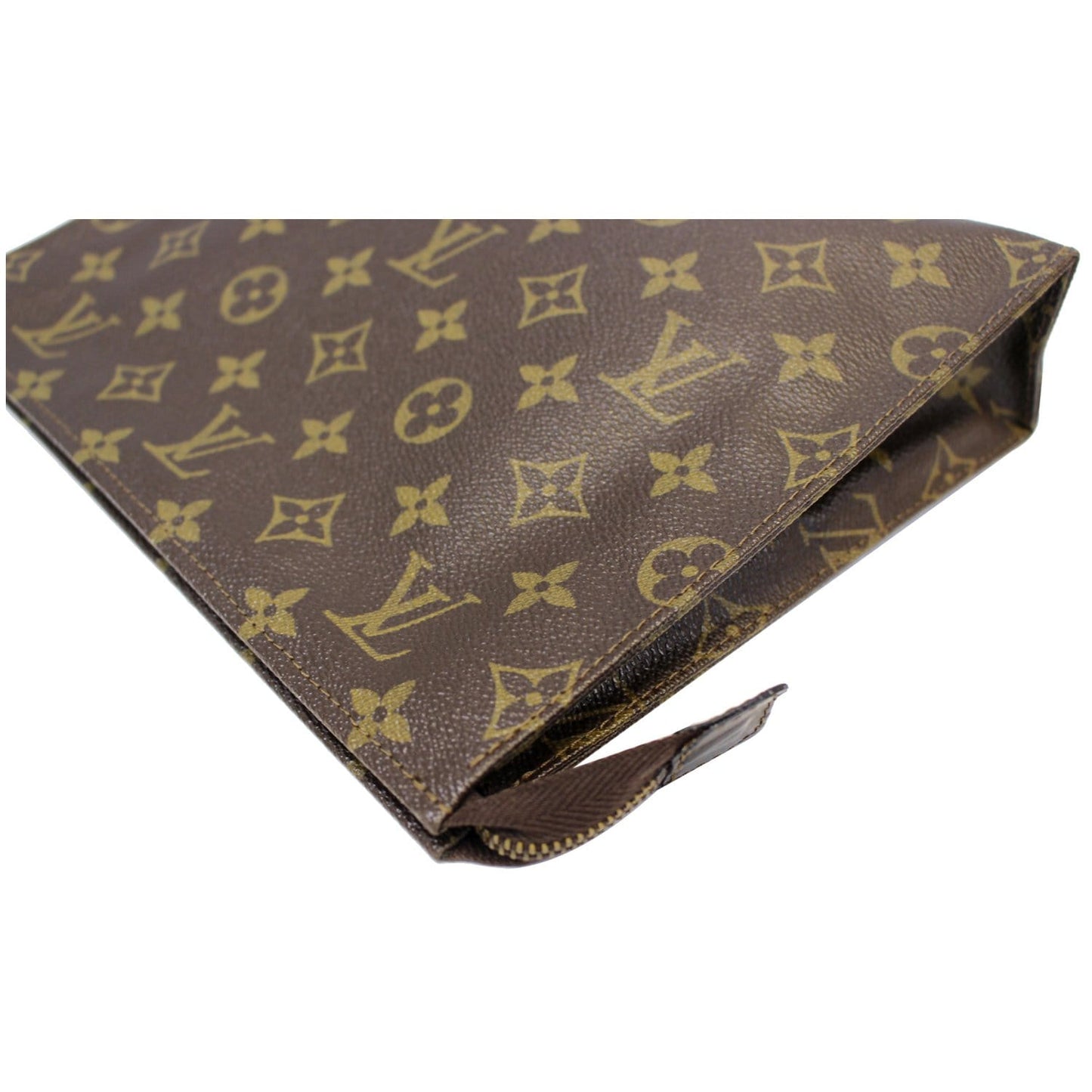 LOUIS VUITTON Toiletry Pouch Monogram Canvas Vintage Brown