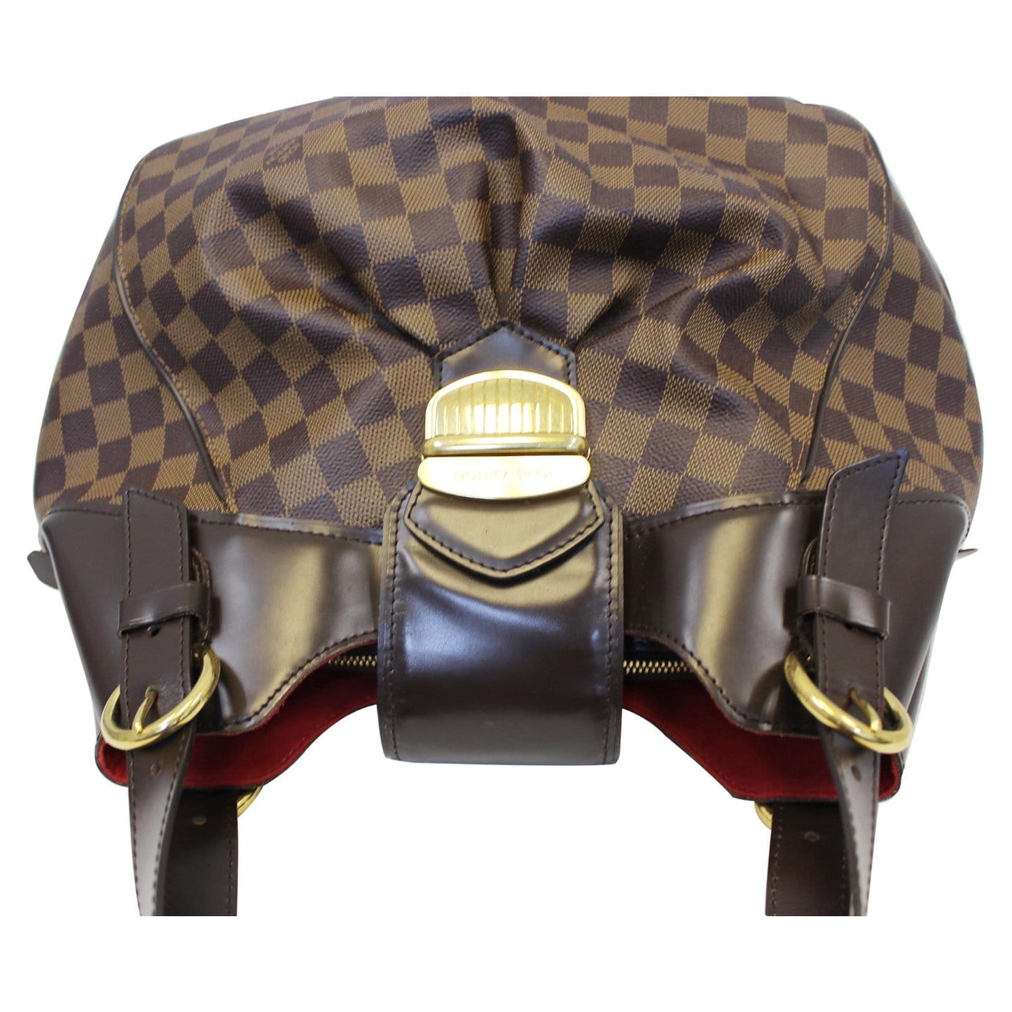 LOUIS VUITTON Sistina GM Damier Ebene Shoulder Handbag Brown