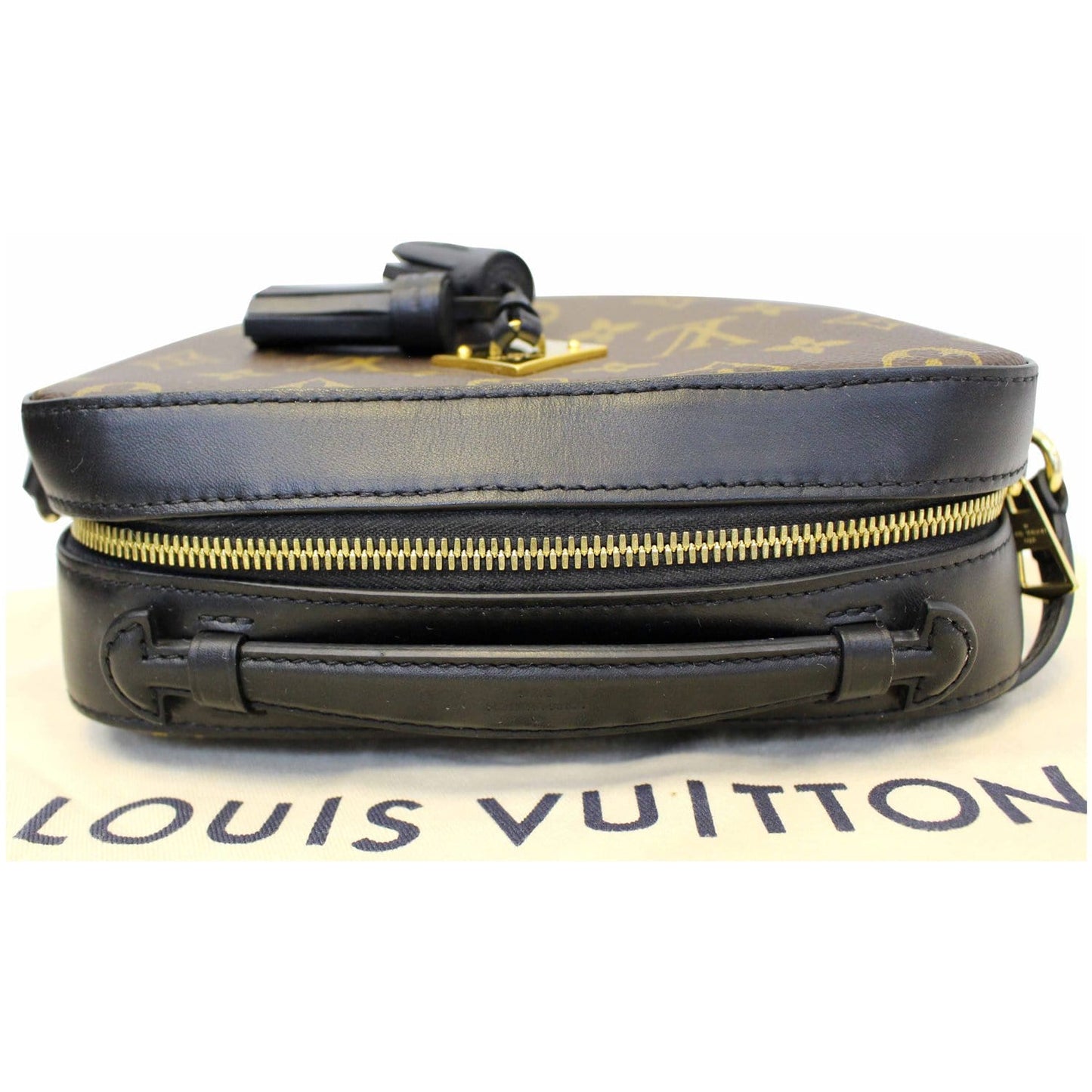 LOUIS VUITTON Saintonge Monogram Canvas Shoulder Bag Noir Black