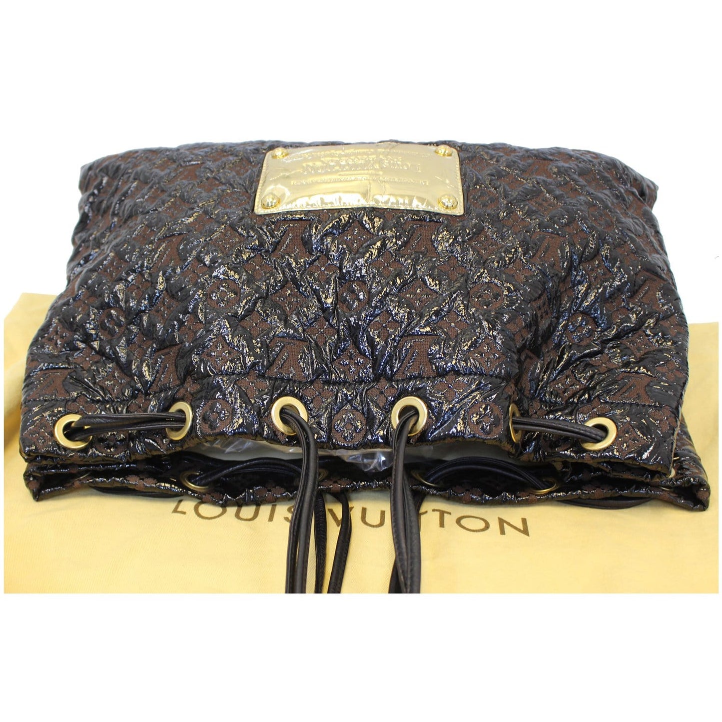LOUIS VUITTON Squishy Monogram Vinyl Tote Bag Black