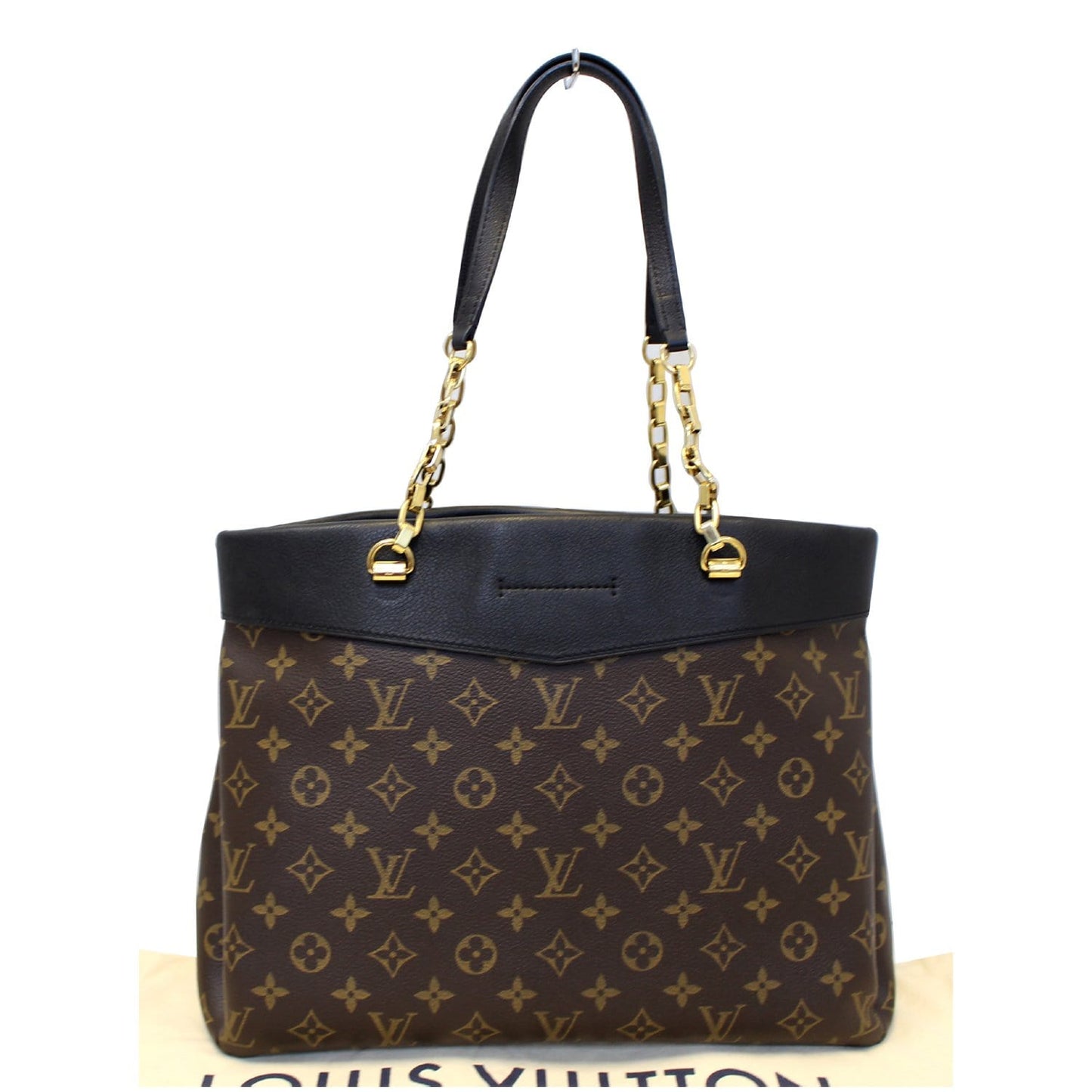 LOUIS VUITTON Pallas Chain Shopper Bag Monogram Canvas Brown
