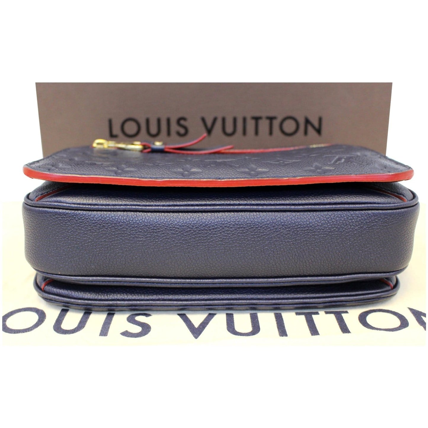 LOUIS VUITTON Metis Pochette Empreinte Leather Crossbody Bag Blue