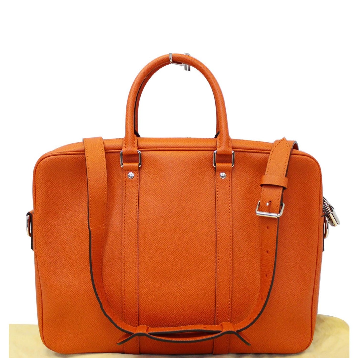 LOUIS VUITTON Porte-Documents Voyage PM Briefcase Taiga Leather Orange