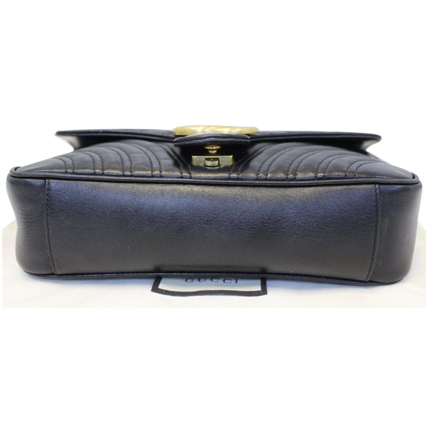 GUCCI GG Marmont Small Matelasse Leather Crossbody Bag Black
