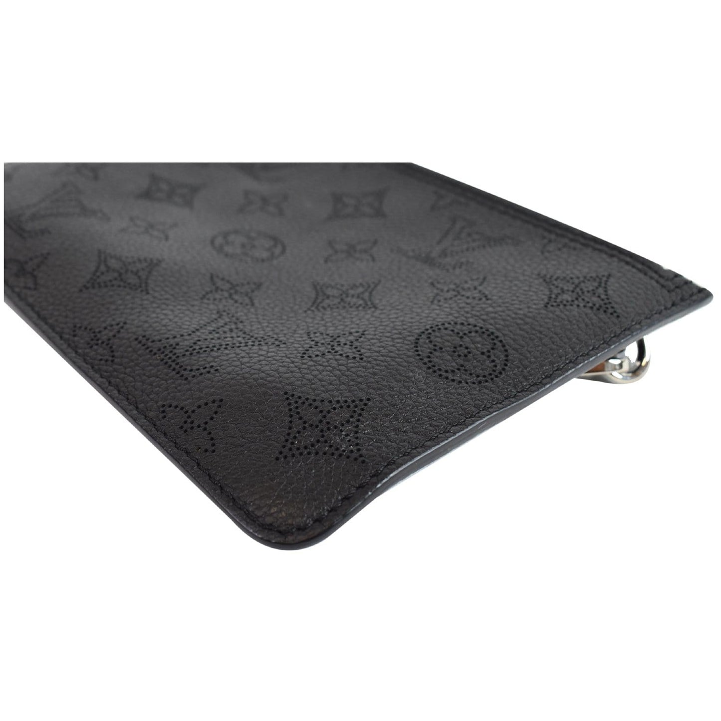 LOUIS VUITTON Wristlet Pochette Monogram Leather Mahina Girolata Black