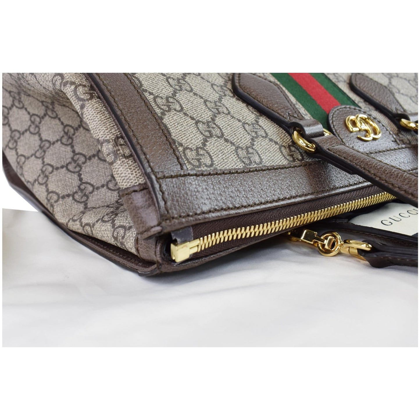 GUCCI Ophidia Medium GG Supreme Tote Shoulder Bag Beige 524537