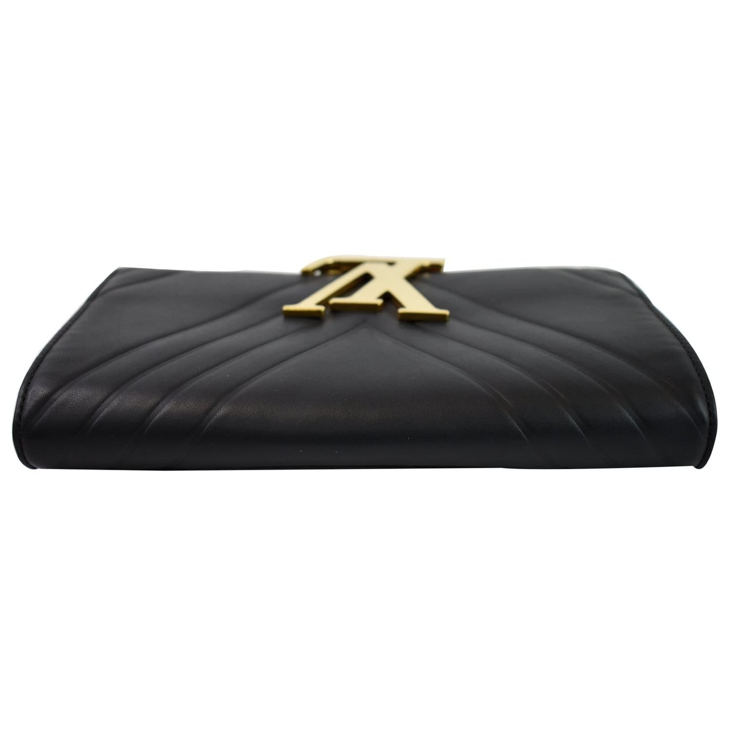 LOUIS VUITTON Airy V Louise GM Calfskin Pochette Chain Shoulder Bag Black