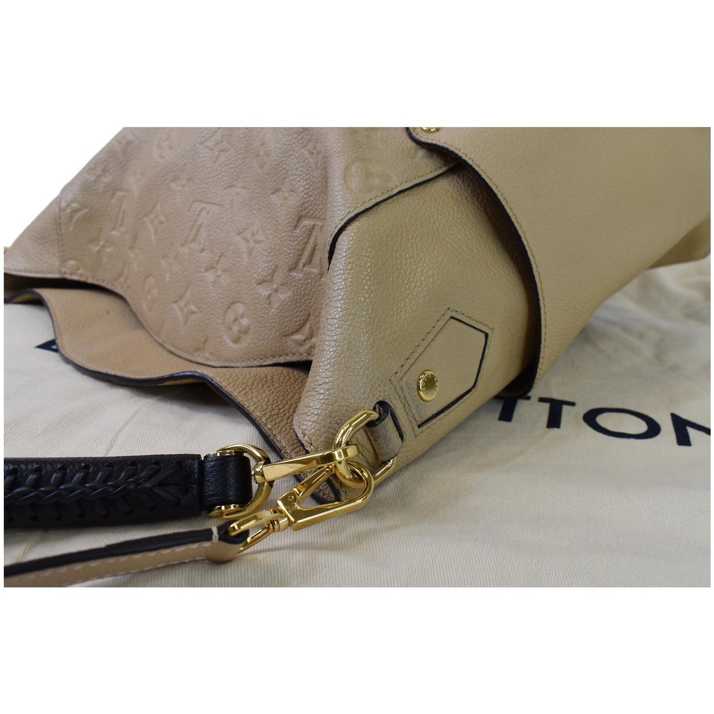 LOUIS VUITTON Bagatelle Monogram Empreinte Leather Shoulder Bag Beige
