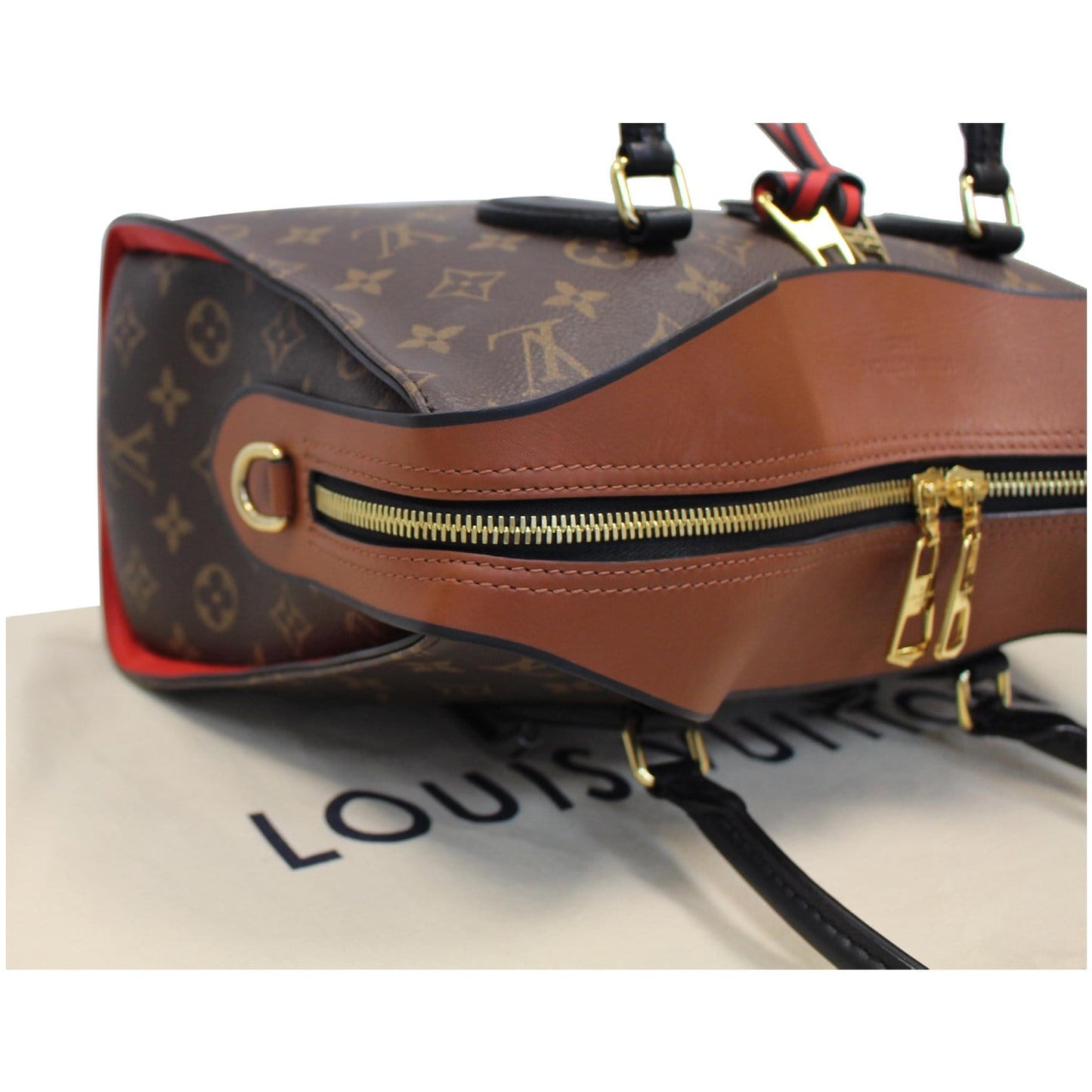 LOUIS VUITTON Tuileries Monogram Canvas Tote Shoulder Bag Caramel