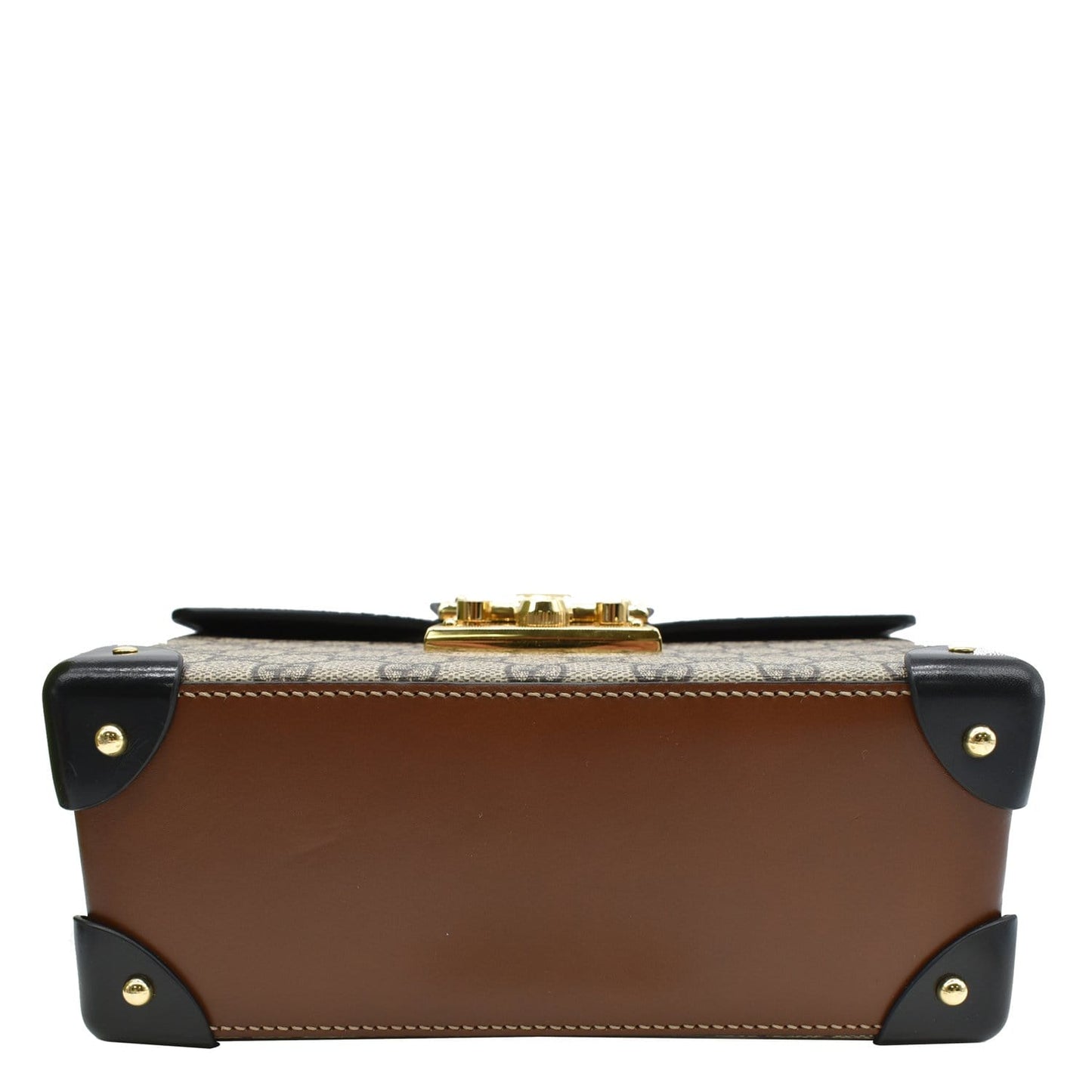 GUCCI Padlock Small GG Supreme Bamboo Top Handle Shoulder Bag Beige 603221