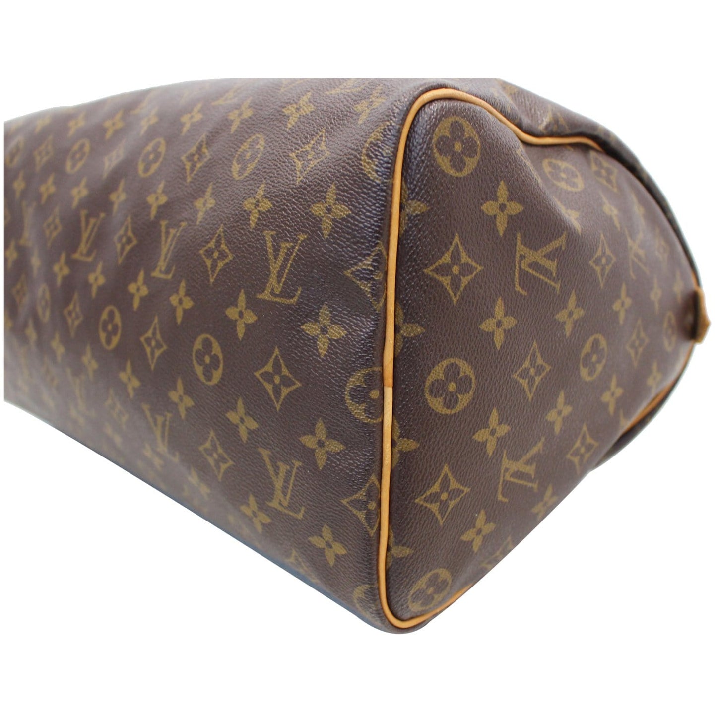 LOUIS VUITTON Speedy 40 Monogram Canvas Satchel Bag Brown