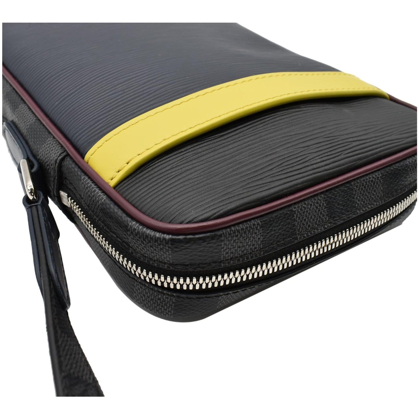 LOUIS VUITTON Danube PM Slim Damier Graphite Epi Pochette Crossbody Bag Blue - Final Sale