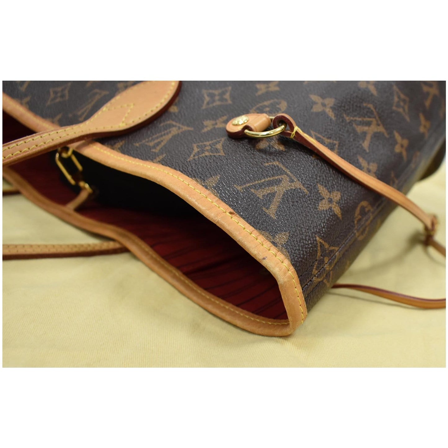 LOUIS VUITTON Neverfull MM Monogram Canvas Tote Shoulder Bag Brown