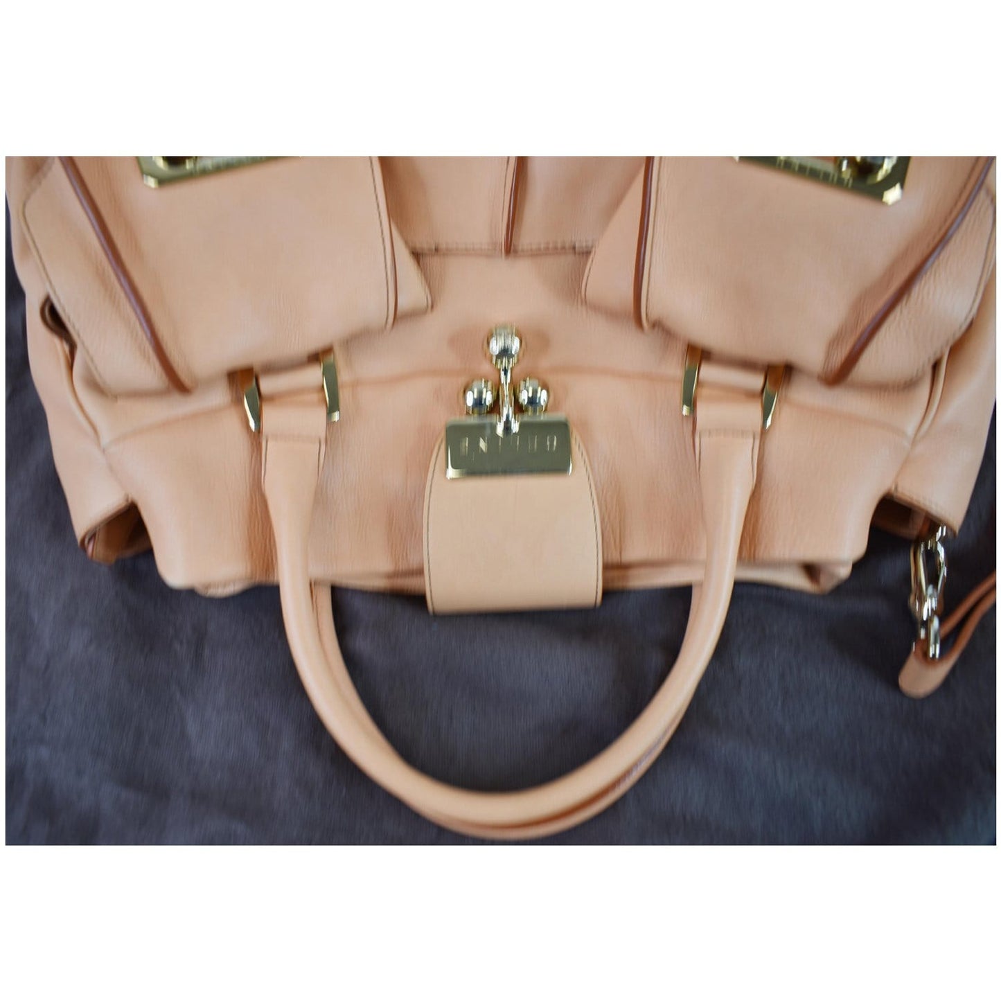 CELINE Blossom Leather Top Handle Tote Bag Peach - Final Sale