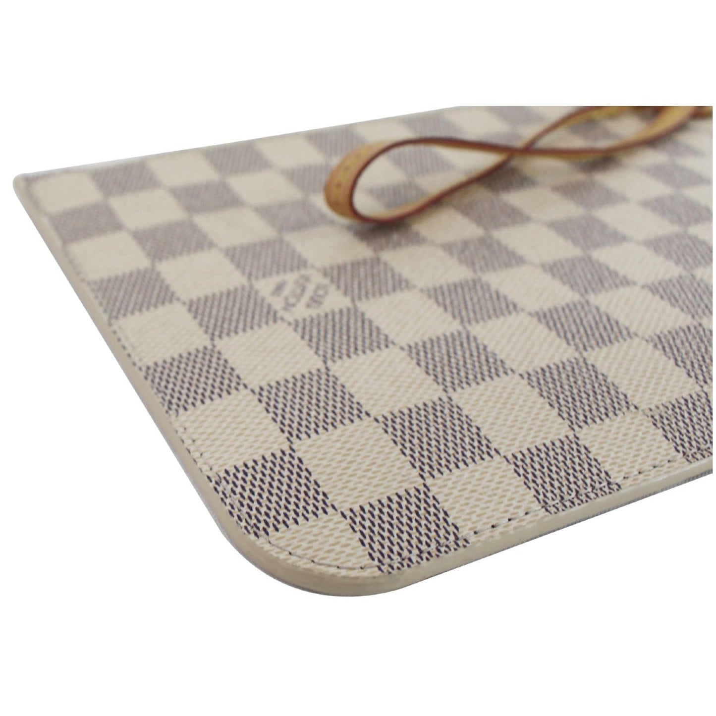 LOUIS VUITTON Pochette Wristlet Pouch Damier Azur Neverfull MM White