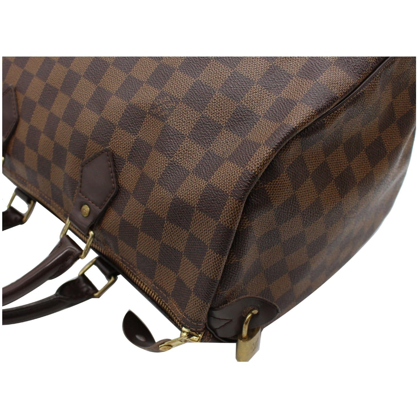 LOUIS VUITTON Speedy 35 Damier Ebene Satchel Bag Brown