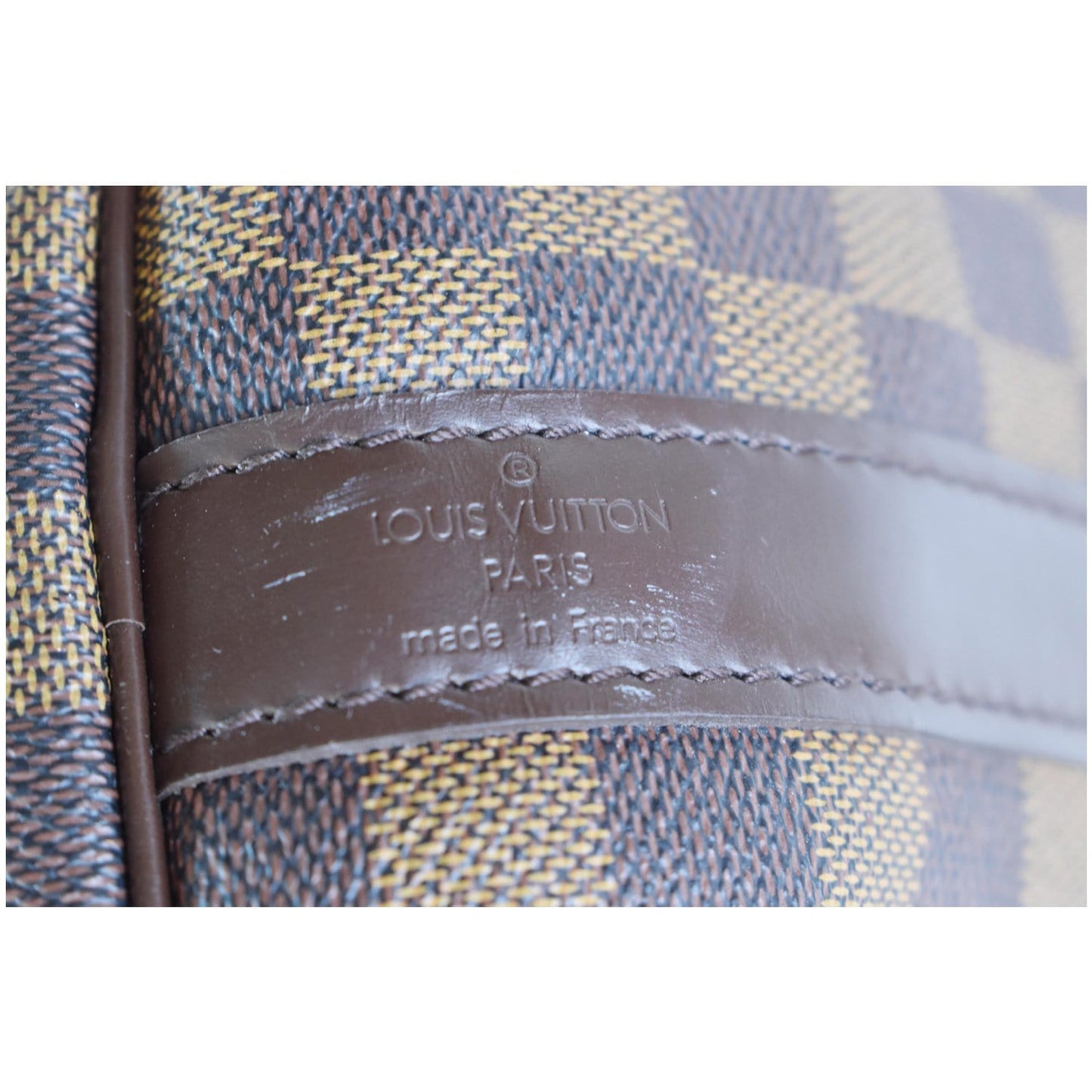 LOUIS VUITTON Keepall Bandouliere 55 Damier Ebene Travel Bag Brown