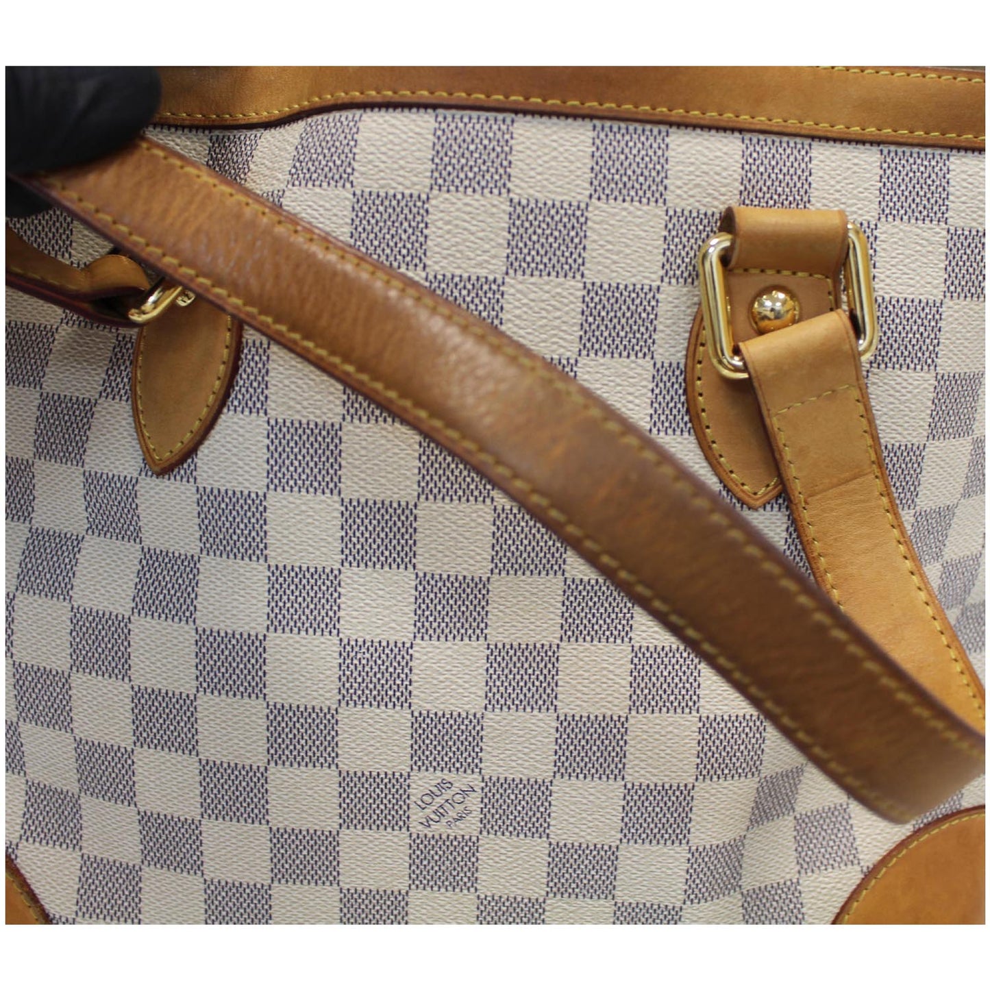 LOUIS VUITTON Hampstead PM Damier Azur Shoulder Bag White