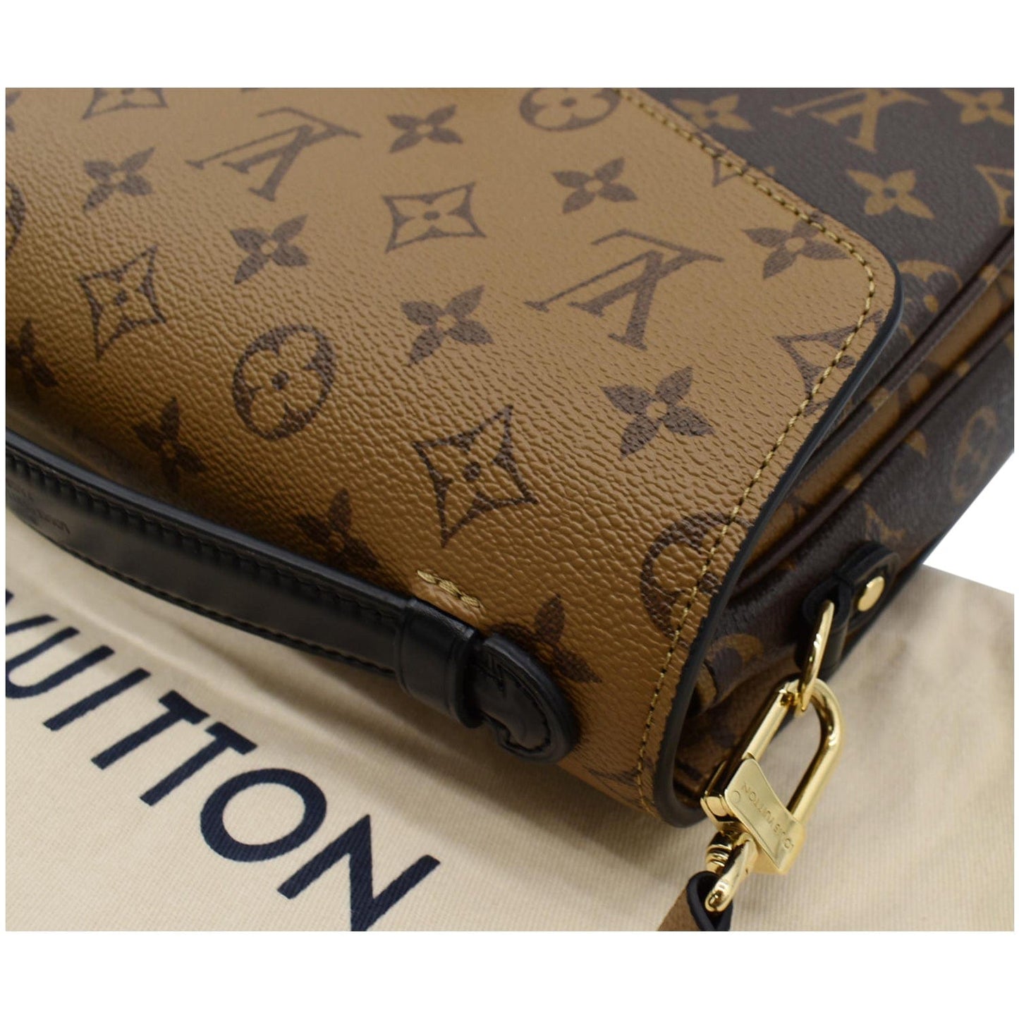 LOUIS VUITTON Metis Pochette Reverse Monogram Canvas Crossbody Bag Brown