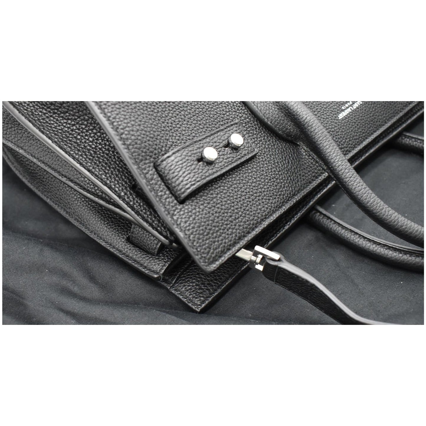 YVES SAINT LAURENT Sac de Jour Small Grained Leather Shoulder Bag Black